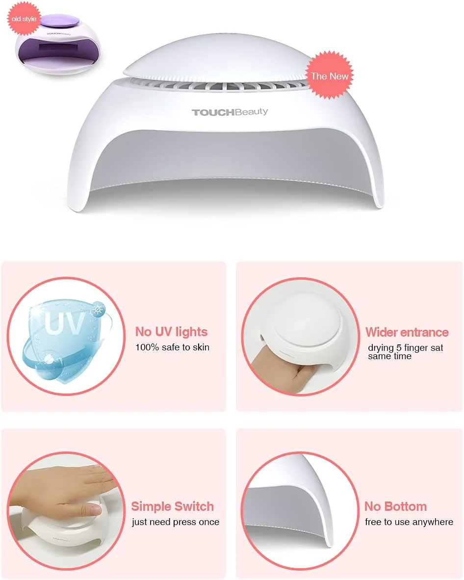 خشک کن لاک ناخن تاچ بیوتی برای لاک ناخن معمولی با خشک کن هوا و دستگاه خشک کن لاک ناخن ال ای دی (مناسب برای لاک ژل نیست، هدیه کریسمس برای کودکان 2130)