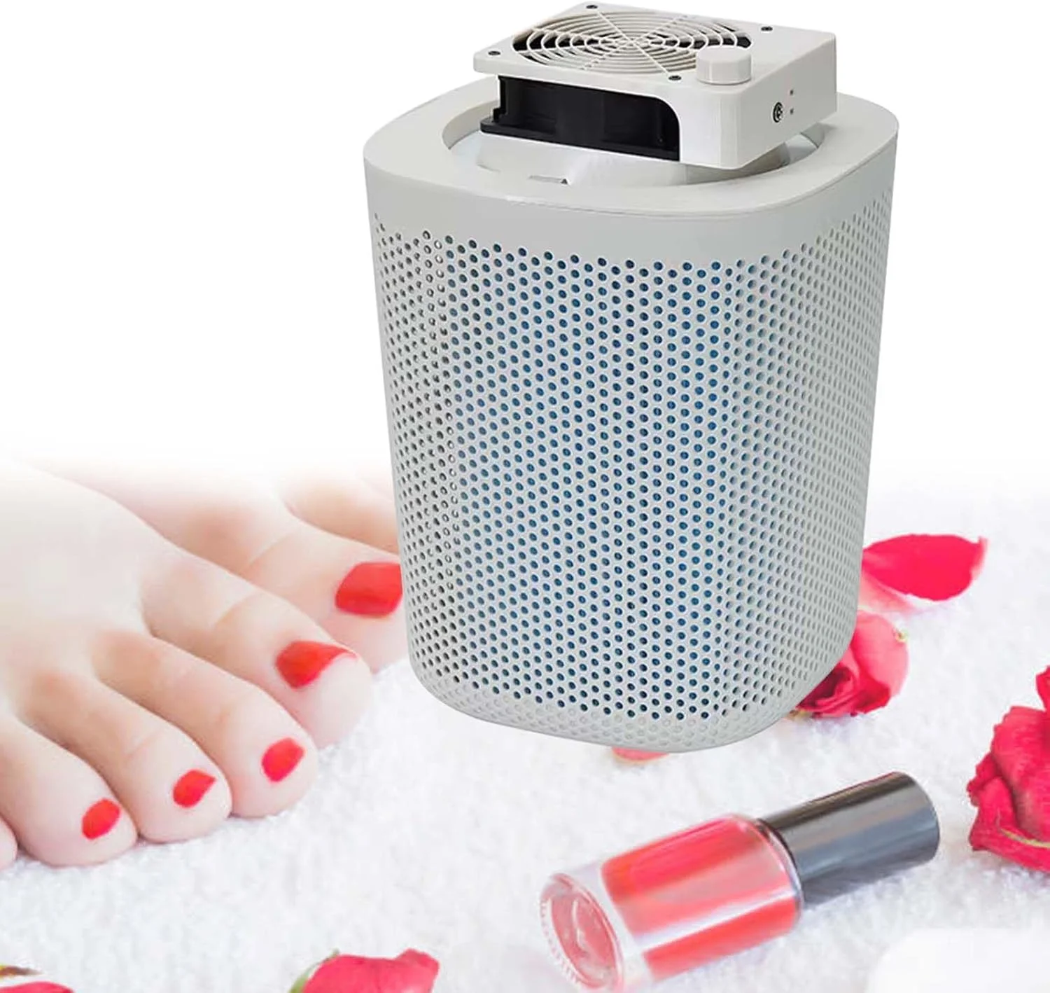 دستگاه جمع کننده گرد و غبار پا فوق العاده بی صدا، فیلتر قابل استفاده مجدد و فن مکنده ناخن 40 واتی قدرتمند، ابزار مانیکور برقی - جمع کننده هنر ناخن کم صدا، صورتی، بنفش، سفید