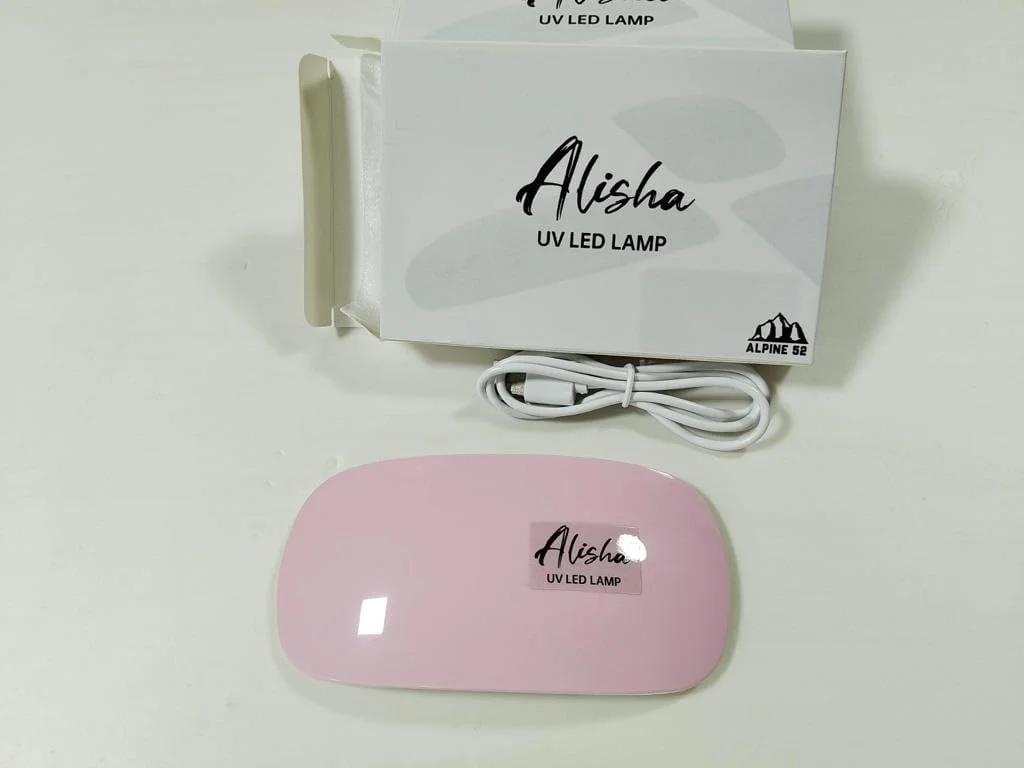 چراغ ناخن LED UV آلیشا، خشک کن ناخن حرفه ای قابل حمل، نور خشک کننده، نور ماوراء بنفش مانیکور صورتی برای خشک کردن ژل ناخن، لاک و برچسب