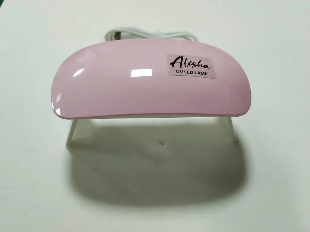 چراغ ناخن LED UV آلیشا، خشک کن ناخن حرفه ای قابل حمل، نور خشک کننده، نور ماوراء بنفش مانیکور صورتی برای خشک کردن ژل ناخن، لاک و برچسب