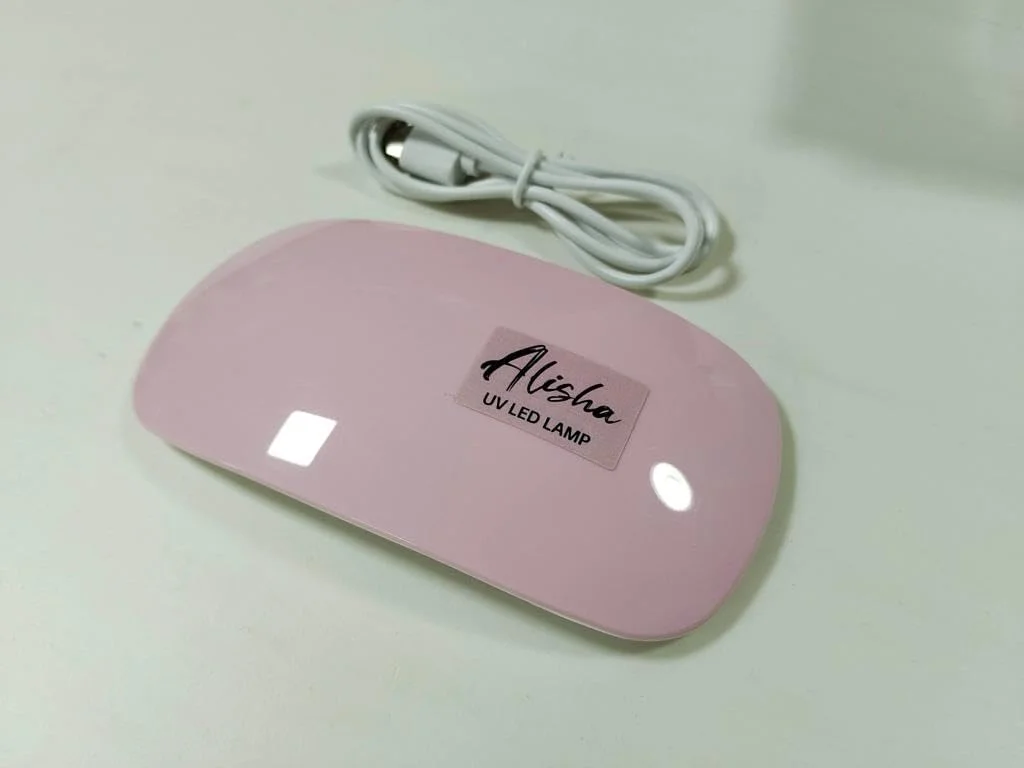چراغ ناخن LED UV آلیشا، خشک کن ناخن حرفه ای قابل حمل، نور خشک کننده، نور ماوراء بنفش مانیکور صورتی برای خشک کردن ژل ناخن، لاک و برچسب