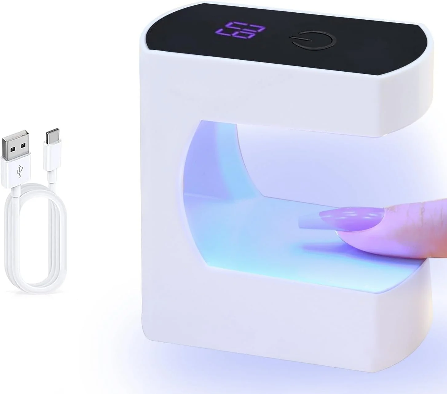 چراغ LED کوچک ناخن 24 وات با تایمر، خشک کن ناخن قابل حمل USB برای خشک کردن لاک ژل، چراغ ناخن ژل حرفه ای خشک شونده سریع برای مانیکور، هنر ناخن DIY، مناسب برای سالن مسافرتی