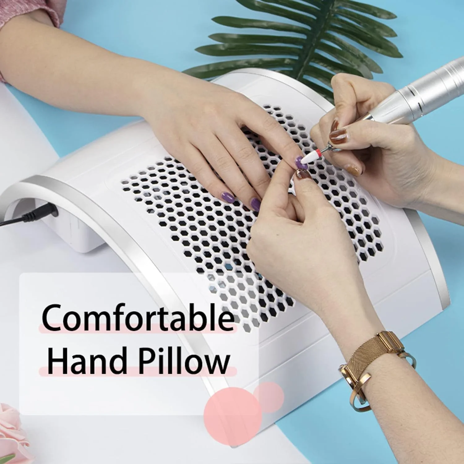 دستگاه مکنده گرد و غبار ناخن 80 وات، با قابلیت تنظیم سرعت چرخش، دارای 4 فن و کیسه گرد و غبار، تجهیزات کاربردی برای تمیز کردن سالن آرایش ناخن