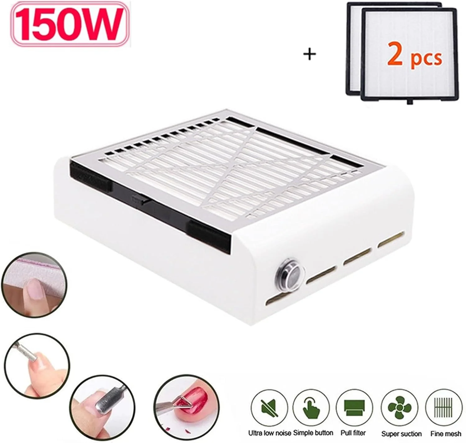 دستگاه جمع کننده گرد و غبار ناخن 150 واتی، فن مکنده مواد حرفه ای برای مانیکور مدل SQ0208 دستگاه جمع کننده گرد و غبار ناخن 150 واتی، فن مکنده مواد حرفه ای برای مانیکور مدل SQ0208