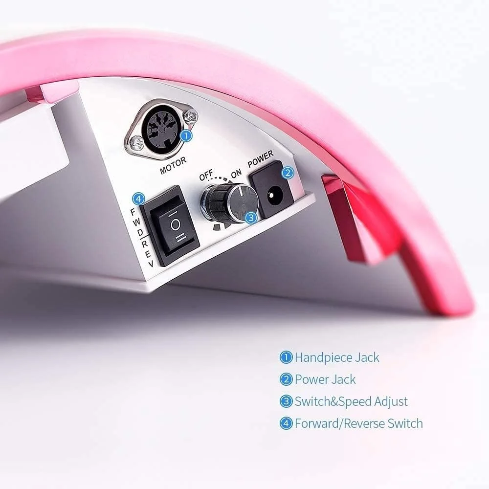 دستگاه مانیکور برقی 2 در 1 با سرعت 30000 دور در دقیقه و جمع کننده گرد و غبار ناخن 48 وات با 3 فن قدرتمند، جاروبرقی، مانیکور، پدیکور، مکش و تمیز کننده