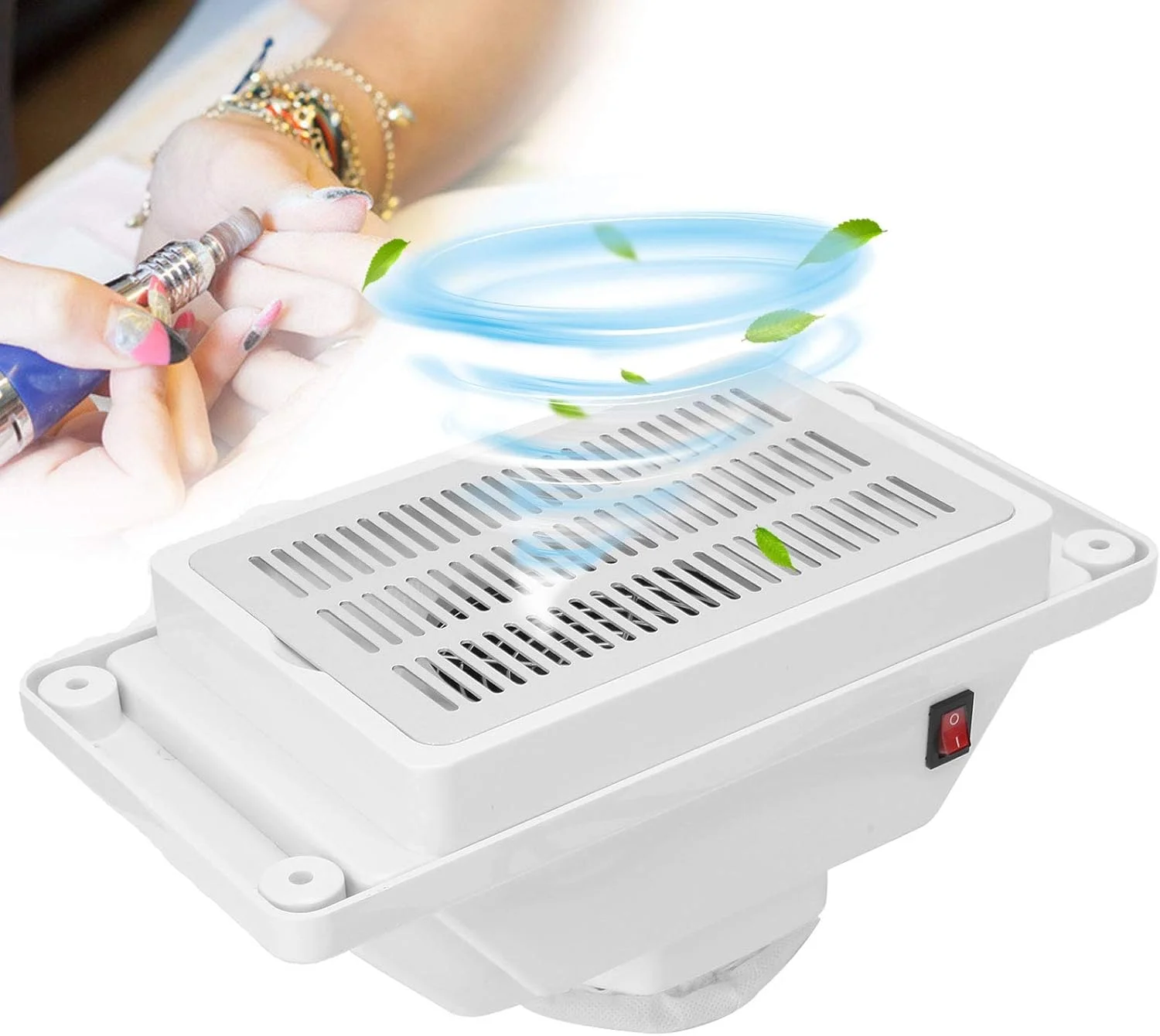 دستگاه جمع کننده گرد و غبار ناخن قدرتمند 6 وات، ابزار مانیکور بی صدا رومیزی با فن مناسب برای سالن ناخن خانگی (UK) دستگاه جمع کننده گرد و غبار ناخن قدرتمند 6 وات، ابزار مانیکور بی صدا رومیزی با فن مناسب برای سالن ناخن خانگی (UK)