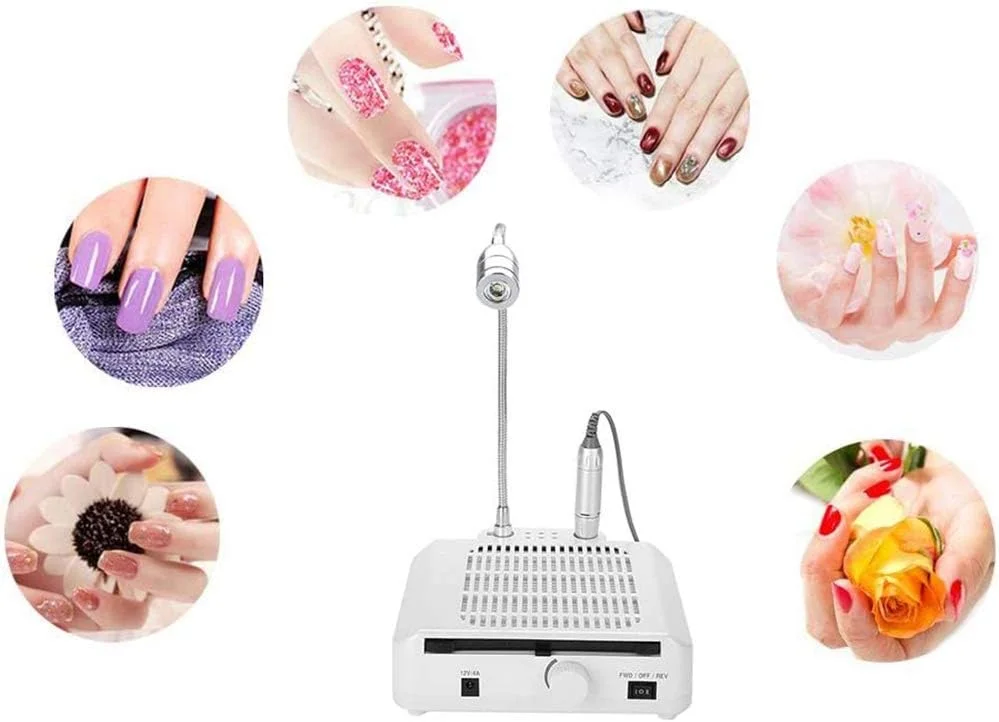 دستگاه ناخن 3 در 1، دارای قلم دریل 30000 دور در دقیقه، دستگاه طراحی ناخن، چراغ مطالعه، مانیکور با سرعت قابل تنظیم، فن جاروبرقی ناخن برای جمع آوری تکه های ناخن دستگاه ناخن 3 در 1، دارای قلم دریل 30000 دور در دقیقه، دستگاه طراحی ناخن، چراغ مطالعه، مانیکور با سرعت قابل تنظیم، فن جاروبرقی ناخن برای جمع آوری تکه های ناخن