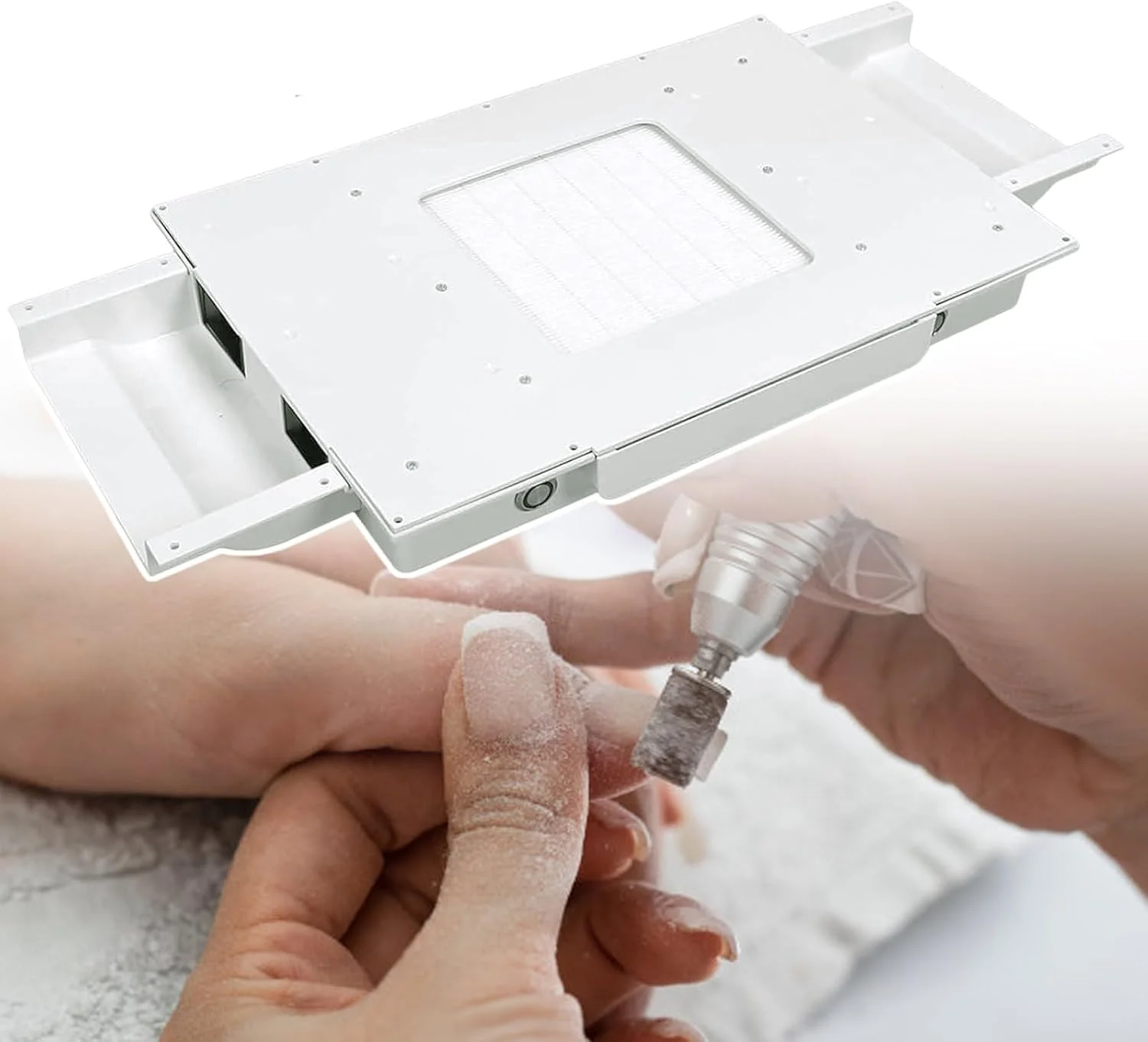 دستگاه مکنده گرد و غبار ناخن 100 وات، دستگاه مکنده رومیزی توکار، فیلتر جمع کننده گرد و غبار ناخن توربو فن، مناسب برای سالن آرایش ناخن