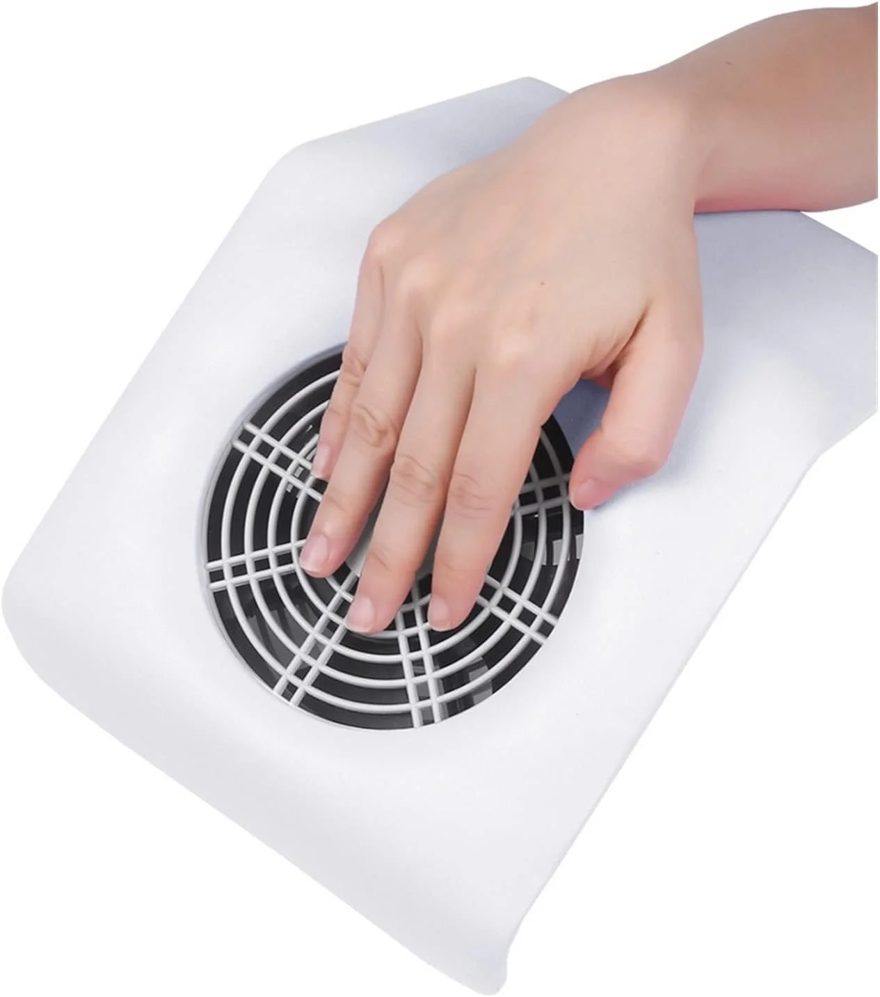 دستگاه جمع کننده گرد و غبار ناخن 80 وات، دستگاه برقی مکنده ناخن با قدرت بالا، تمیز کننده گرد و غبار ناخن، ابزار پدیکور برای استفاده در منزل و سالن، صدای کم (رنگ: 858-2 سفید)