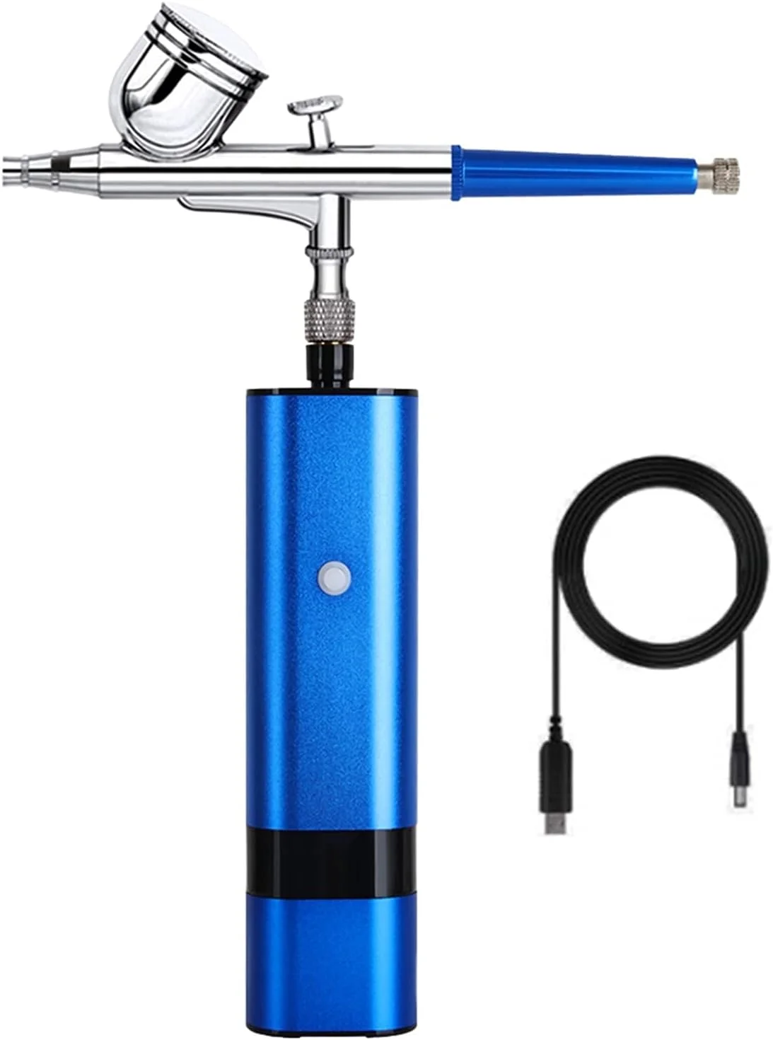 تفنگ رنگ پاش ایربراش 32 PSI رنگ آبی، کمپرسور شارژی بی سیم، مراقبت از پوست، تاتو، طراحی ناخن، آرایش، طراحی تی شرت، کیت تفنگ سند بلاستر (رنگ: A)