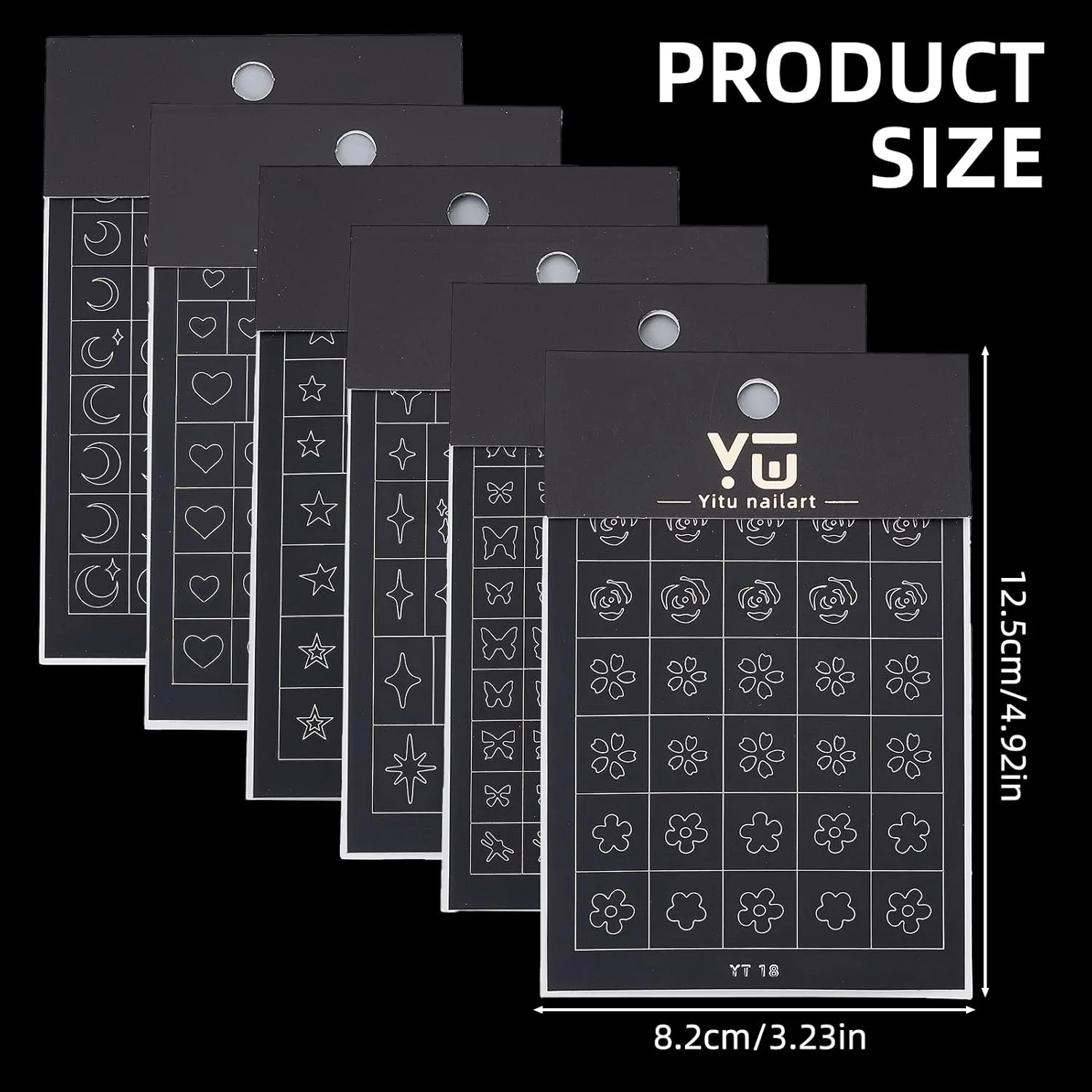 نیکنایدید ۶ ورق شابلون ایربراش استیکر ناخن طرح فرانسوی توخالی برای طراحی ناخن زنانه نیکنایدید ۶ ورق شابلون ایربراش استیکر ناخن طرح فرانسوی توخالی برای طراحی ناخن زنانه