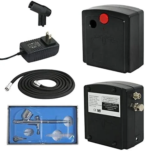 ست دستگاه ایربراش دو حالته آرایشی + تفنگ با کمپرسور هوا برای آرایش/طراحی ناخن/هنر خالکوبی/کیک/نقاشی - نقره ای ست دستگاه ایربراش دو حالته آرایشی + تفنگ با کمپرسور هوا برای آرایش/طراحی ناخن/هنر خالکوبی/کیک/نقاشی - نقره ای