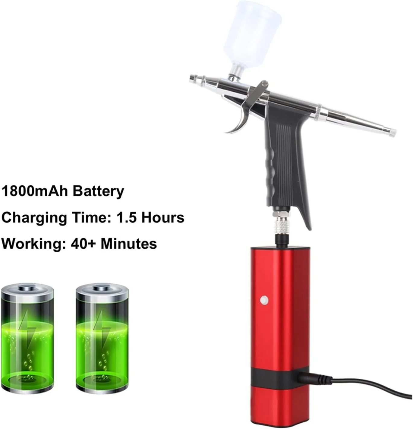 کیت ایربراش بیسیم با تفنگی اسپری ماشهای گرانشی برای هنر، مدل، رنگ بدن، آرایش هنرمند، خالکوبی ناخن، ابزار کیک (رنگ: مشکی Tm80s a) کیت ایربراش بیسیم با تفنگی اسپری ماشهای گرانشی برای هنر، مدل، رنگ بدن، آرایش هنرمند، خالکوبی ناخن، ابزار کیک (رنگ: مشکی Tm80s a)