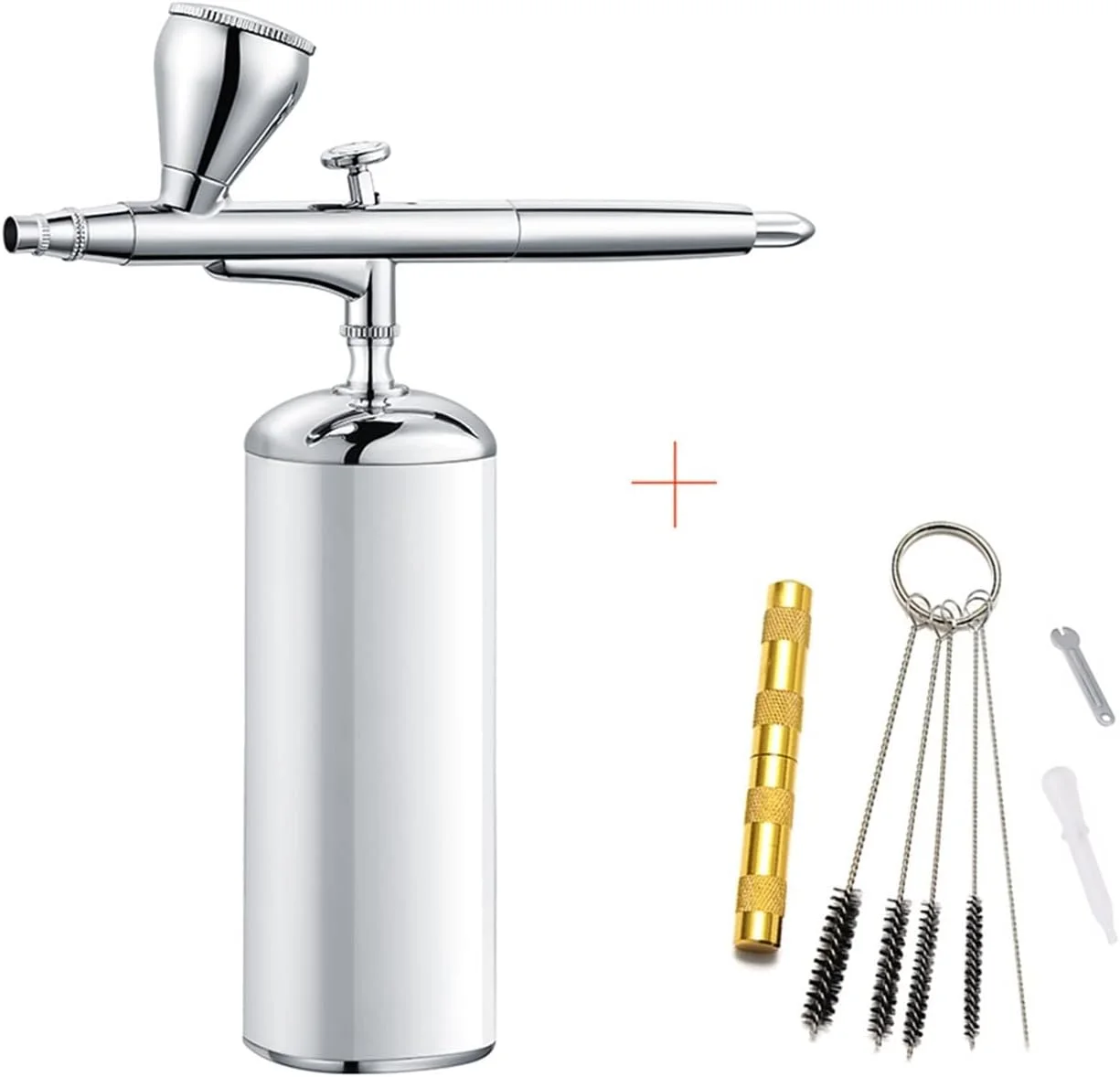 ست ایربراش رنگ پاش، کیت تفنگی ایر براش آرایش صورت حرفه ای، قلم قابل شارژ USB برای اسپا پوست، هنر، مانیکور ناخن، ابزار اسپری خانگی DIY (رنگ: قسمت B سفید)