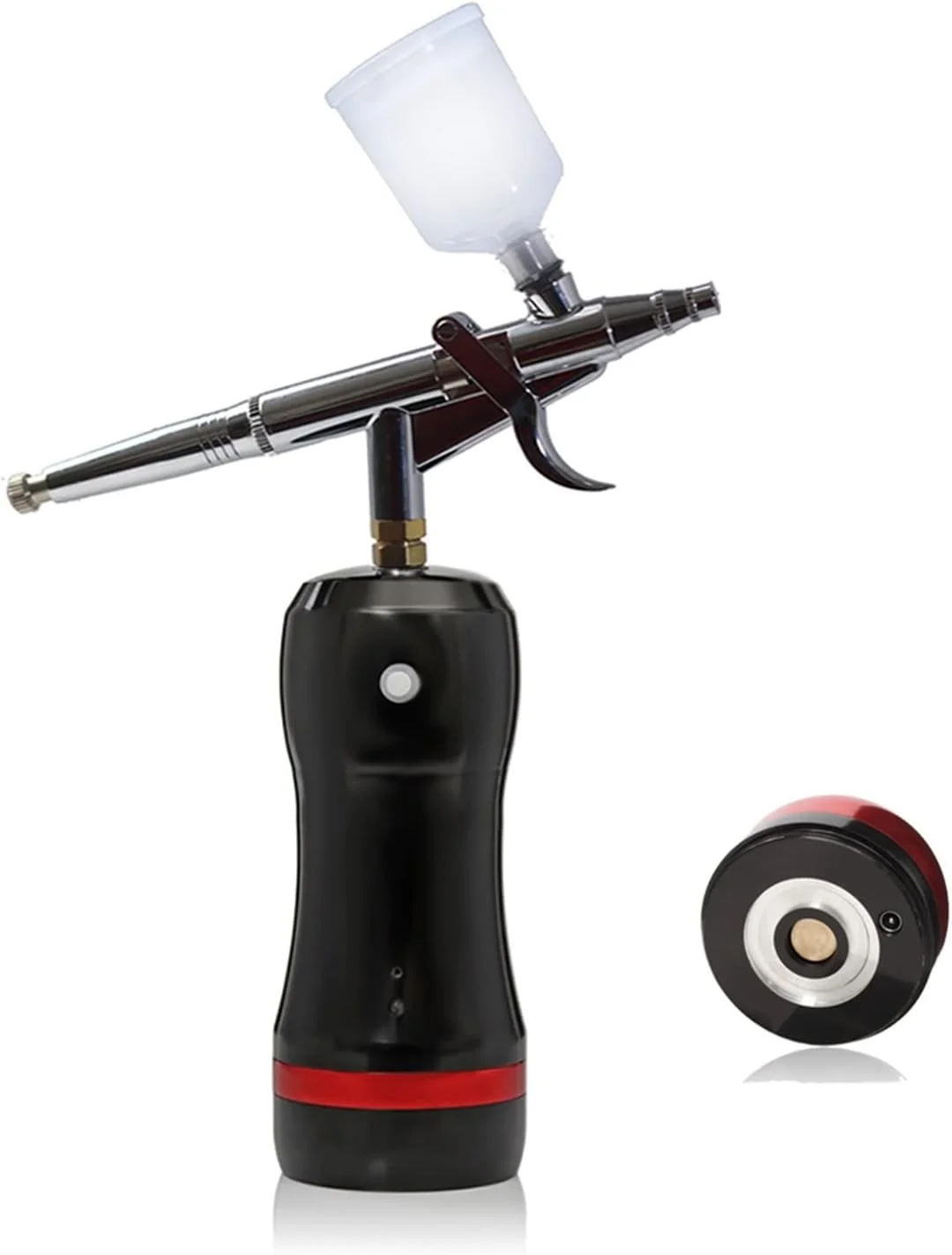 بهترین ایربراش با کیت کمپرسور 20CC 40CC تفنگ هاپر تعویض باتری ناخن رنگ معدنی تاتو سالن برای دیوارهای داخلی و خارجی خانه، سقف، فن (رنگ: قسمت B مشکی)