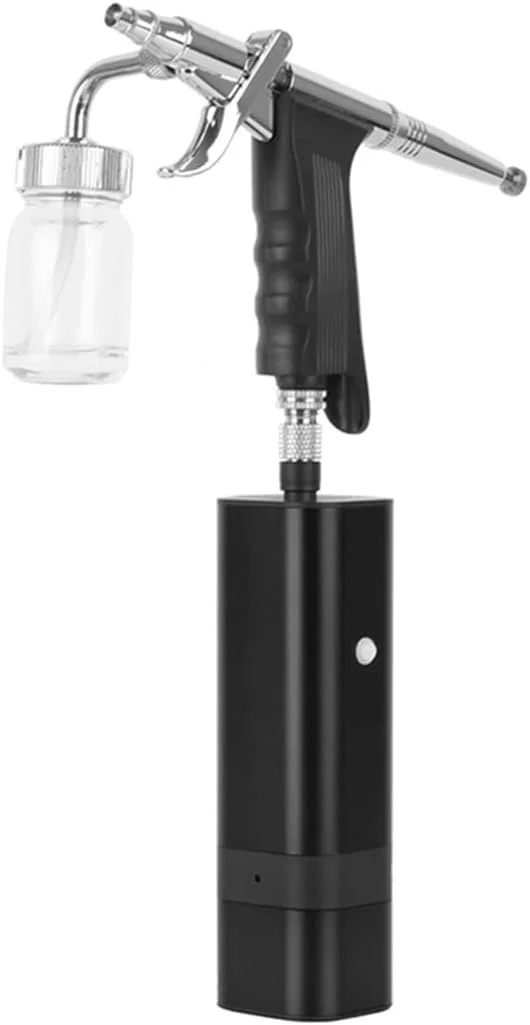 کیت ایربراش شارژی با تفنگ اسپری نوع سیفون برای هنر، مدل، رنگ بدن، آرایش هنرمند، ناخن، خالکوبی، ابزار کیک برای دیوارهای داخلی و خارجی خانه، سقف، فن