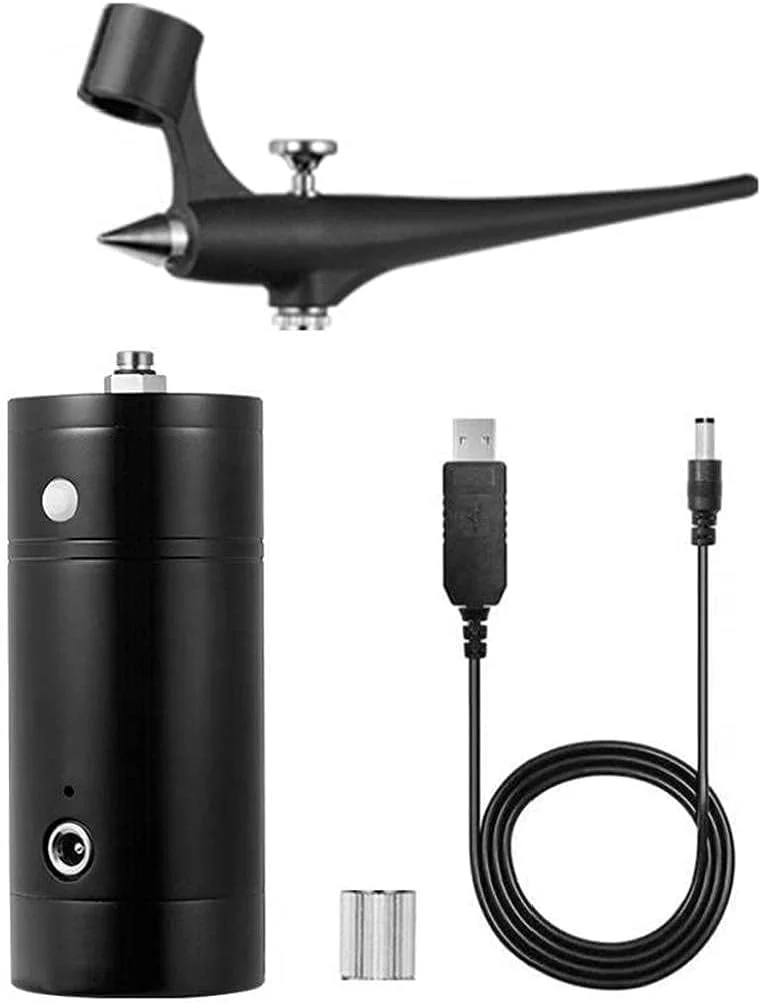 ابزار برقی، کیت قلم ایربراش مینی بی سیم ابزار برقی نقاشی هنر ناخن برای آرایش قرمز (رنگ: مشکی)