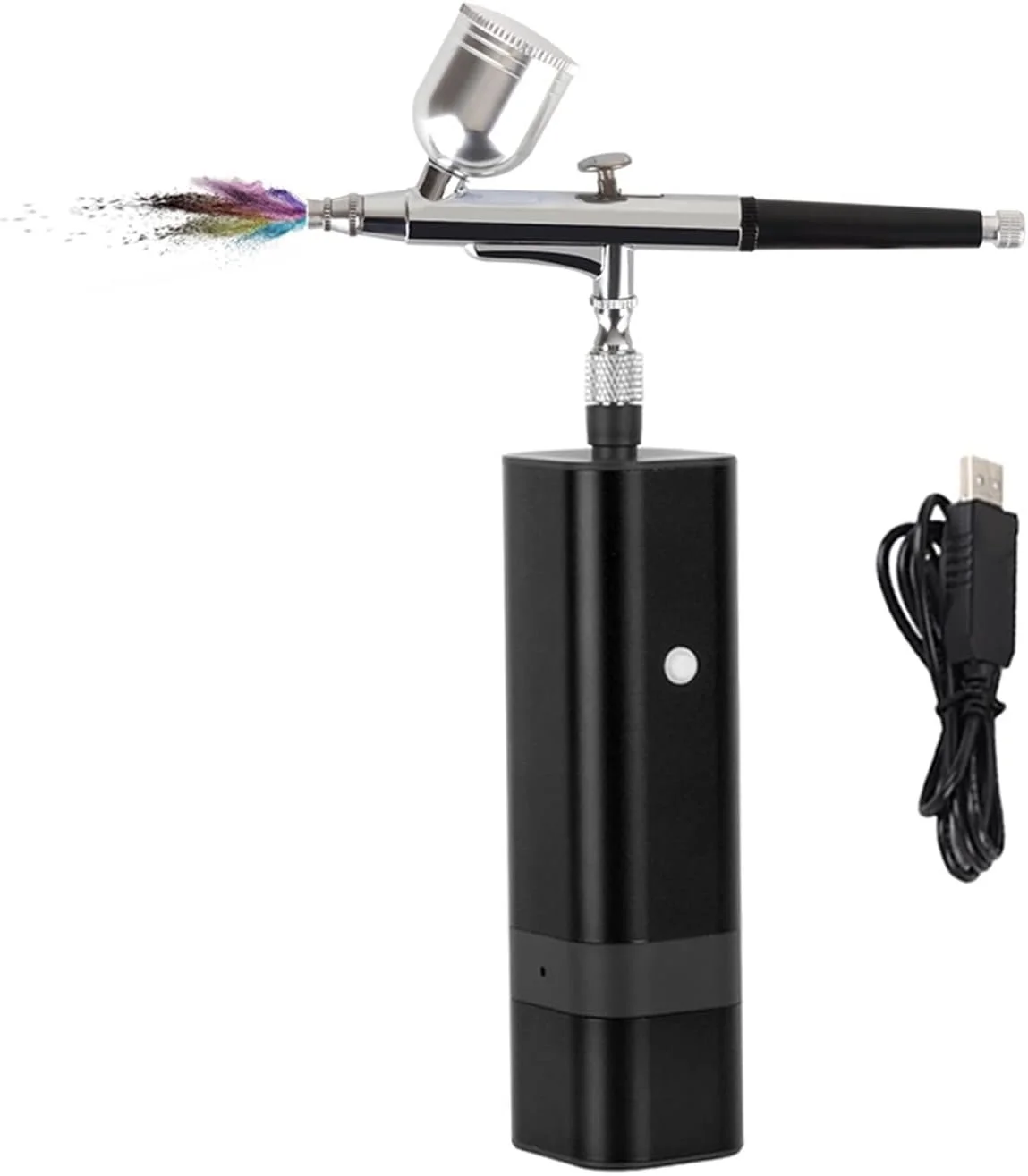 مینی ایربراش با مخزن قابل تعویض، رنگ مشکی و قرمز، مناسب نقاشی، آرایشگری، آرایش، تزئین غذا، تتو، ناخن و ابزار سندبلاست (رنگ : A) (رنگ : B)