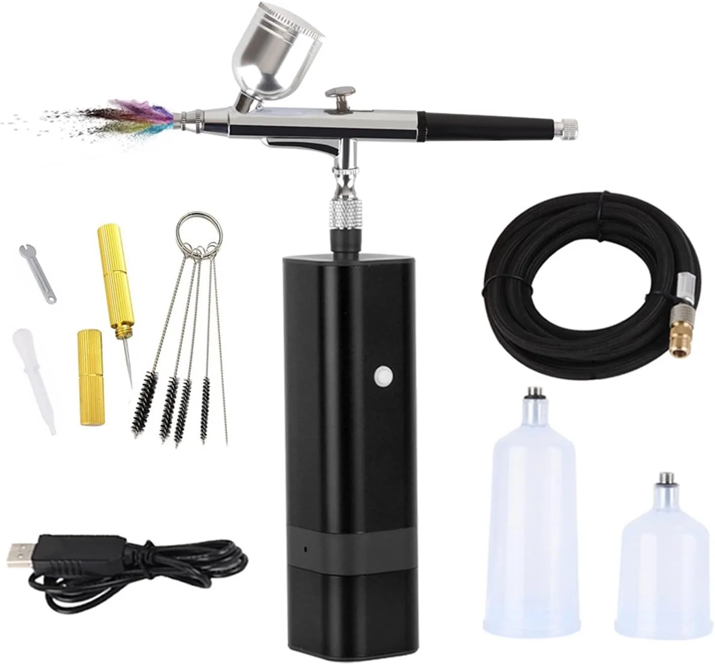 مینی ایربراش با مخزن قابل تعویض، رنگ مشکی و قرمز، مناسب نقاشی، آرایشگری، آرایش، تزئین غذا، تتو، ناخن و ابزار سندبلاست (رنگ : A) (رنگ : B) مینی ایربراش با مخزن قابل تعویض، رنگ مشکی و قرمز، مناسب نقاشی، آرایشگری، آرایش، تزئین غذا، تتو، ناخن و ابزار سندبلاست (رنگ : A) (رنگ : B)