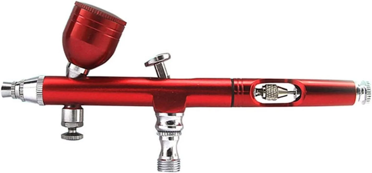 کیت ایربراش نازل 0.3 میلی متری 7 سی سی، ایربراش دوال اکشن با تغذیه گرانشی، کیت تفنگ اسپری برای آرایش، طراحی ناخن، صنایع دستی، تتو، تزئین کیک برای نقاشی، مدل سازی DIY