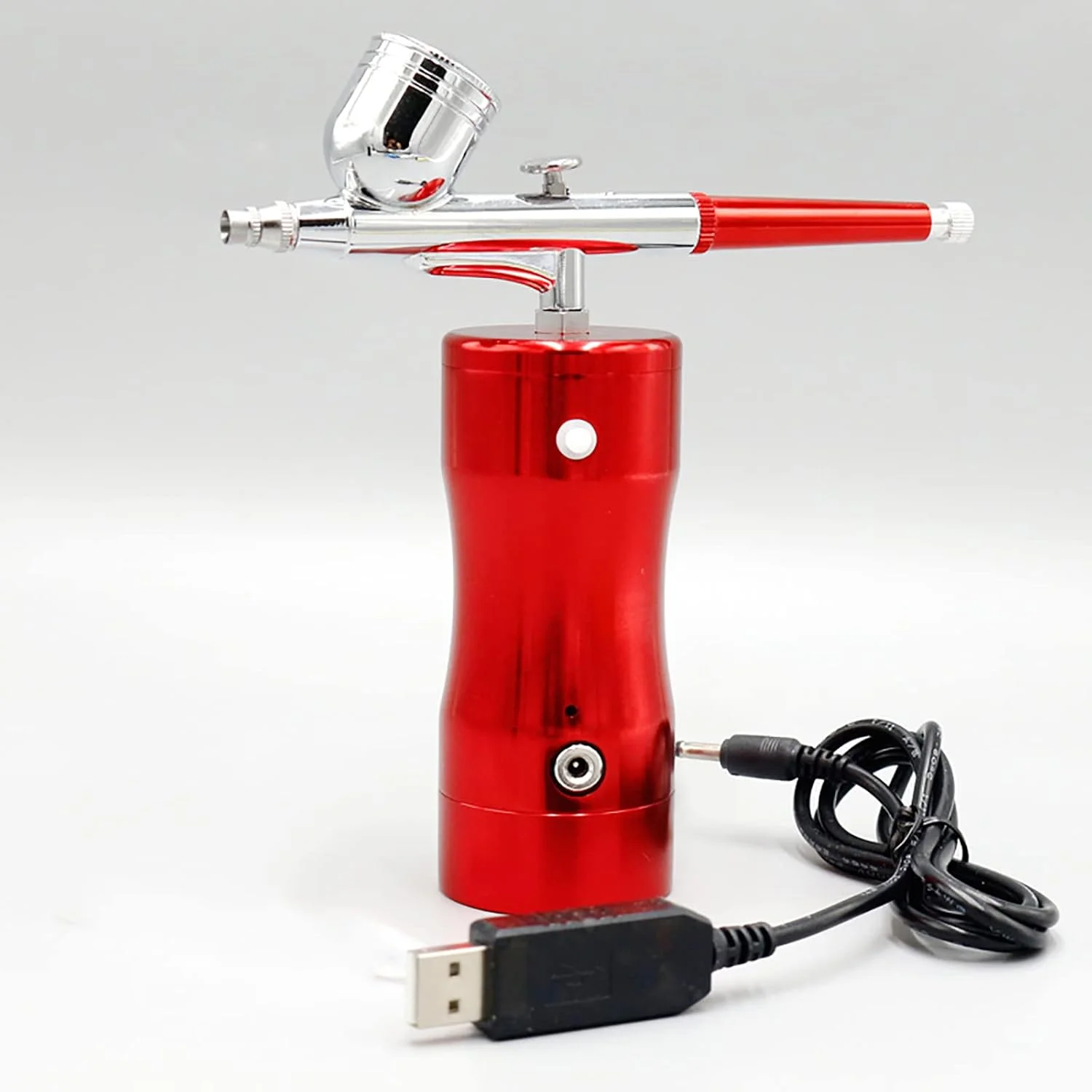 ایر براش اسپری بی سیم قابل حمل HIHELO، مینی کمپرسور گان اسپری، قابل شارژ USB، برای تزئین کیک، رنگ آمیزی کوکی، نقاشی مدل هنر ناخن (رنگ: قرمز)