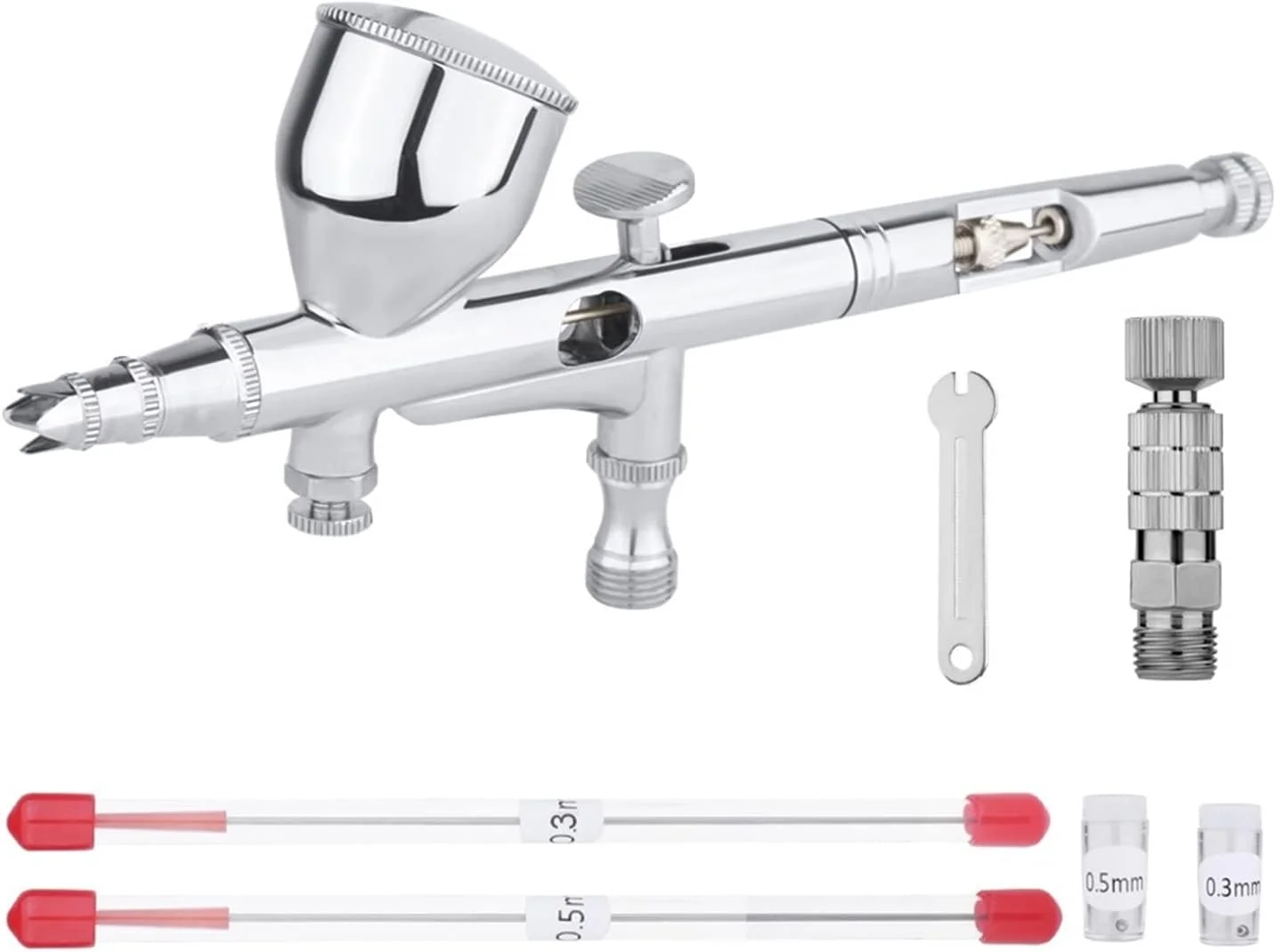 پیستوله رنگ پاش دو حالته با سایزهای نازل 0.2/0.3/0.5 میلی متر و ظرفیت 9cc/7cc به همراه کوپلینگ سریع برای هنر، صنایع دستی، مدل سازی، طراحی بدن، ناخن و ابزار رنگ پاشی (Nct-130t) پیستوله رنگ پاش دو حالته با سایزهای نازل 0.2/0.3/0.5 میلی متر و ظرفیت 9cc/7cc به همراه کوپلینگ سریع برای هنر، صنایع دستی، مدل سازی، طراحی بدن، ناخن و ابزار رنگ پاشی (Nct-130t)