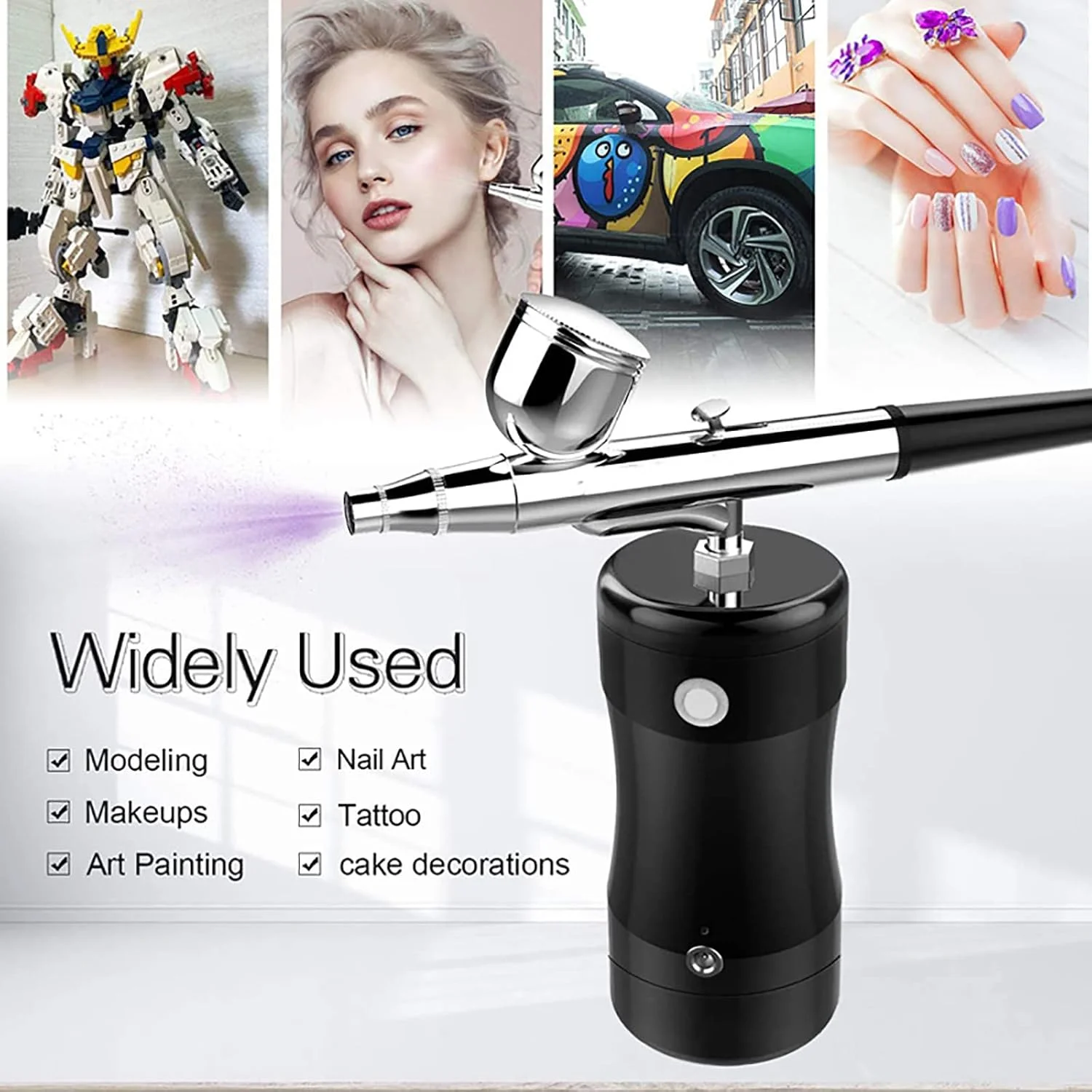قلم ایربراش بی سیم قابل حمل HIHELO، کمپرسور مینی تفنگی اسپری، قابل شارژ USB، برای تزئین کیک، رنگ آمیزی کوکی، نقاشی ناخن و مدل (رنگ: مشکی) قلم ایربراش بی سیم قابل حمل HIHELO، کمپرسور مینی تفنگی اسپری، قابل شارژ USB، برای تزئین کیک، رنگ آمیزی کوکی، نقاشی ناخن و مدل (رنگ: مشکی)