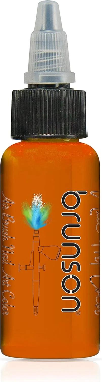 رنگ ایربراش ناخن برونسون نارنجی فلورسنت 60 میلی لیتر