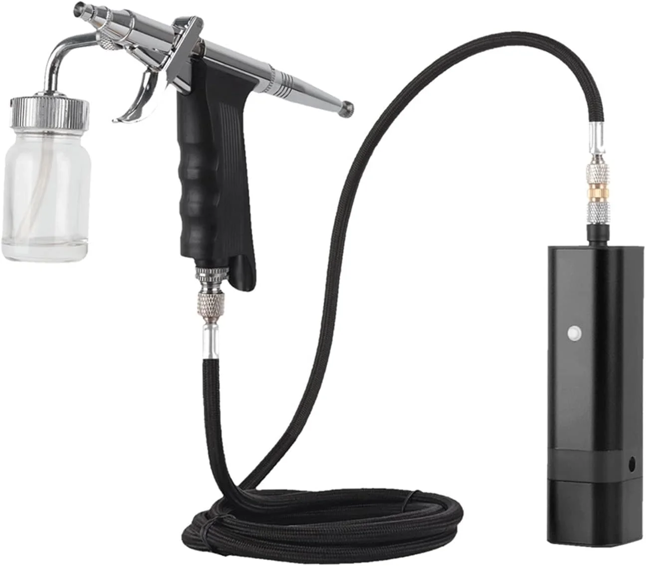 کیت کمپرسور ایربراش با تفنگ اسپری نوع سایفون برای هنر، مدل، رنگ بدن، آرایش هنرمند، خالکوبی ناخن، ابزار کیک برای تعمیر خودرو، کیت نقاشی (رنگ: مشکی Tm80s E)