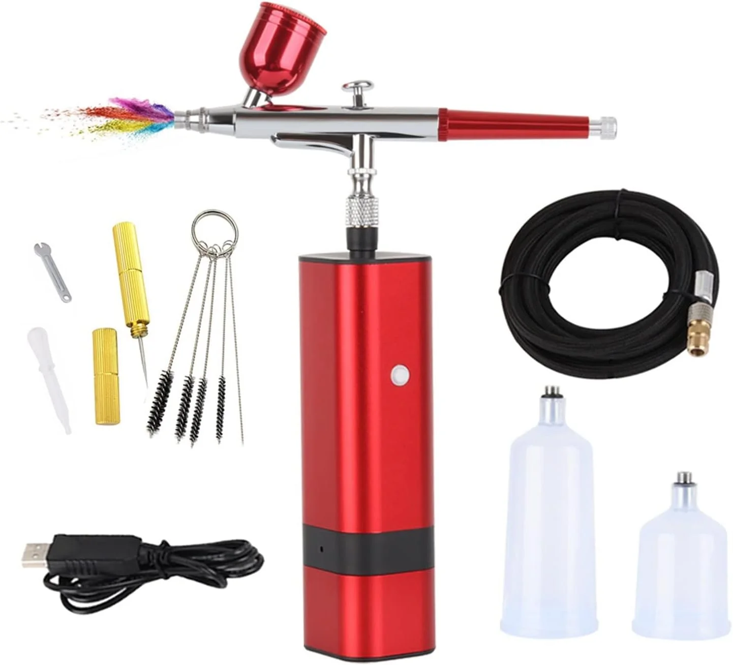 ایر براش اسپری مینی ایربراش با کاپ قابل تعویض مشکی قرمز برای نقاشی، آرایشگری، آرایش، تزئین غذا، تتو، ناخن برای هنر موقت، ماشین و سرگرمی ایر براش اسپری مینی ایربراش با کاپ قابل تعویض مشکی قرمز برای نقاشی، آرایشگری، آرایش، تزئین غذا، تتو، ناخن برای هنر موقت، ماشین و سرگرمی