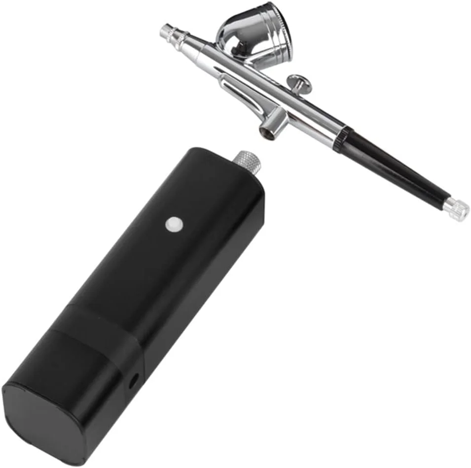 کیت کمپرسور ایربراش بی سیم قابل حمل 30 PSI مدل TM80S برای آرایش، هنر، رنگ، ناخن، زیبایی، تزئین کیک، خالکوبی، مدل، ابزار اسپری هنرمند (مشکی TM80S F)