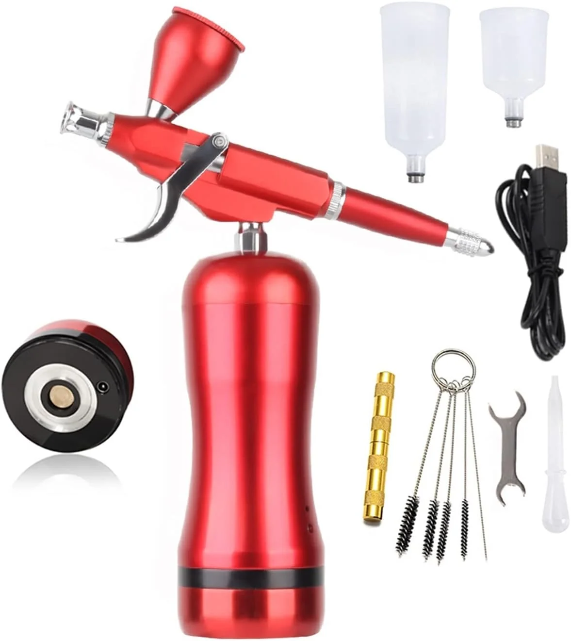 کیت کمپرسور ایربراش بی سیم BREAUX، اسپری دوال اکشن فشار قوی برای هنر، مدل، رنگ بدن، آرایش هنرمند، ناخن، خالکوبی، ابزار کیک (رنگ: Part8)