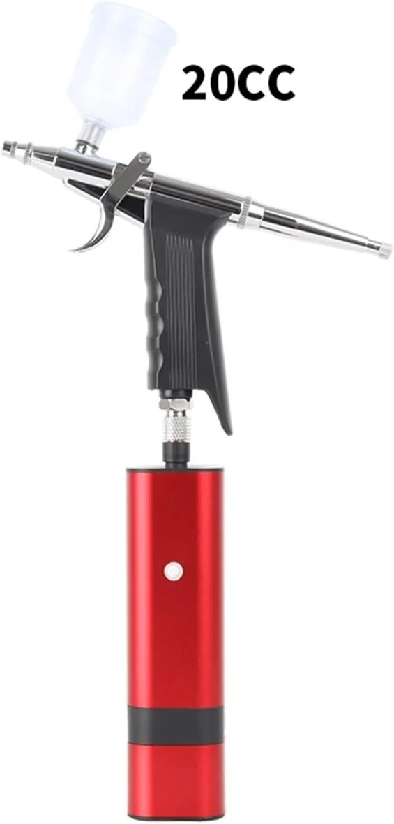 دستگاه رنگ پاش ایربراش قدرتمند با تفنگی اسپری ماشه ای گرانشی برای هنر، مدل، رنگ بدن، آرایش هنرمند، تاتو ناخن، ابزار کیک (رنگ: TM80S مشکی A) (رنگ: Tm80s قرمز B)