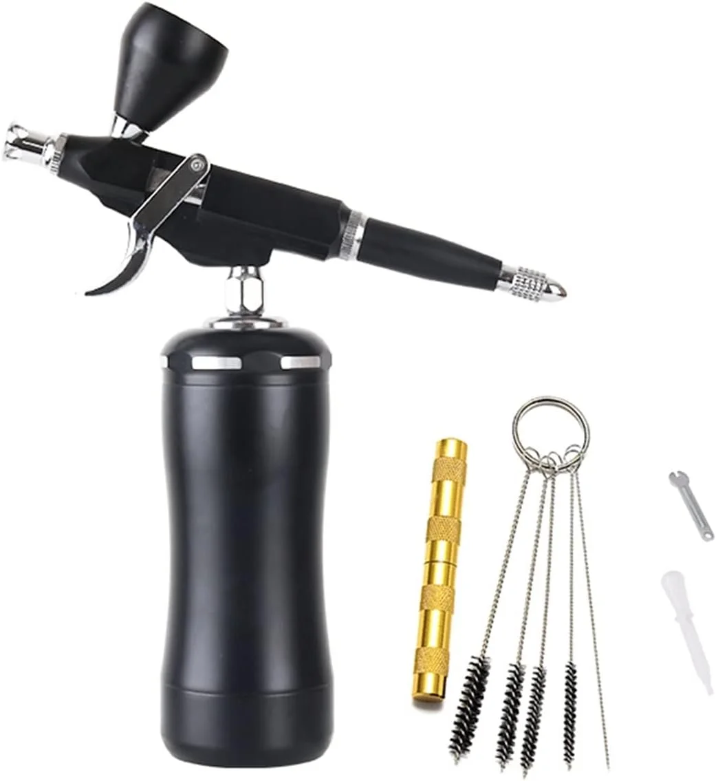 کیت ایربراش رنگ پاش BREAUX با عملکرد شروع خودکار، تفنگی با مکانیزم مکش و ماشه ای برای هنر، مدل، نقاشی بدن، آرایش هنرمند، تاتو ناخن، ابزار کیک برای دیوارهای داخلی و خارجی منزل، سقف، حصار (رنگ)