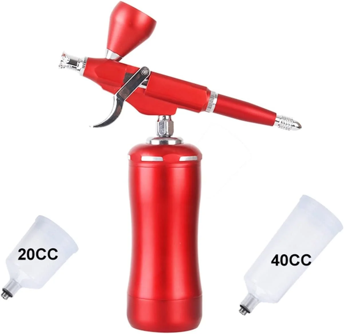 کیت کمپرسور ایربراش قرمز BREAUX با تفنگ اسپری ماشه ای گرانشی برای هنر، مدل، نقاشی بدن، آرایش هنرمند، ناخن، خالکوبی، ابزار کیک برای دیوارهای داخلی و خارجی خانه، سقف، حصار