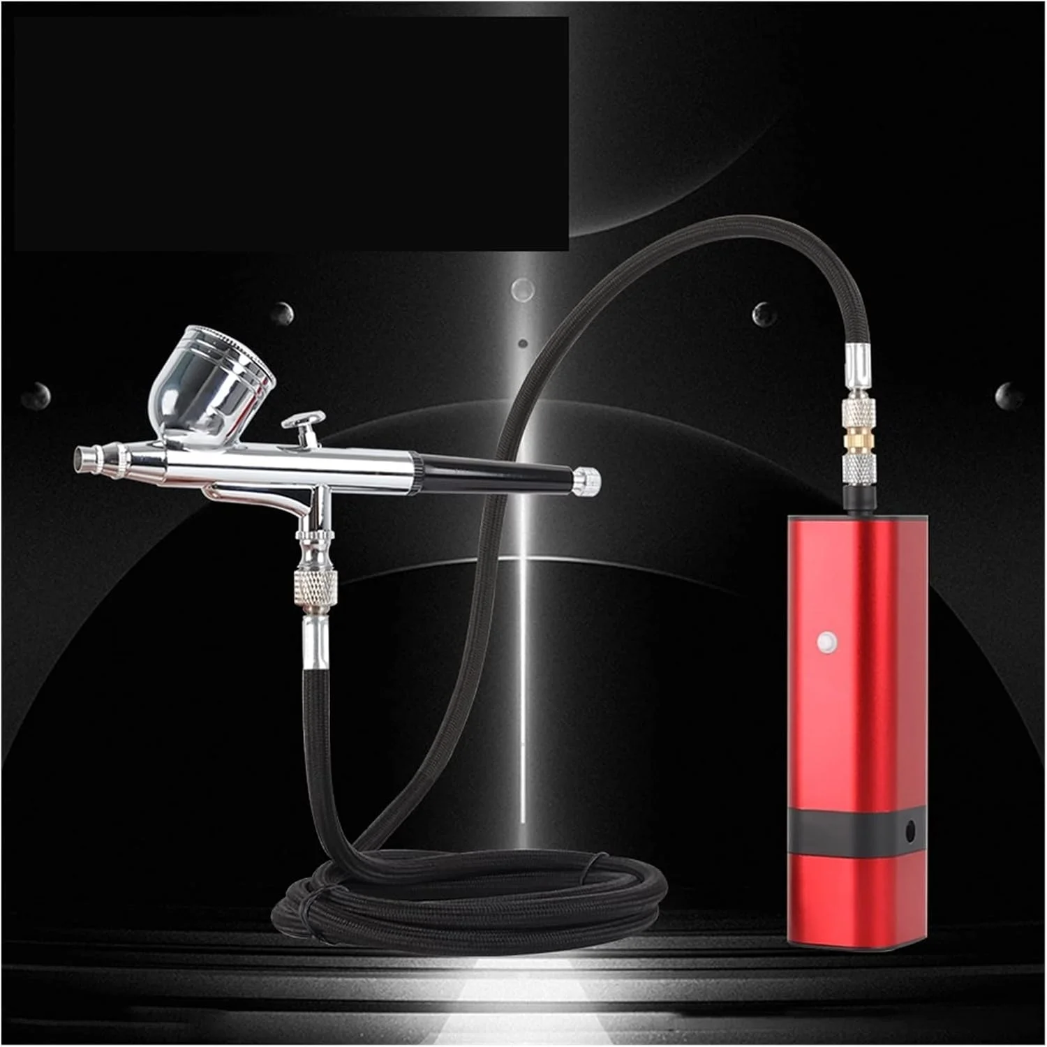 دستگاه رنگ پاش ایربراش بی سیم HAIRA با تفنگی اسپری دوال اکشن گرانشی برای هنر، مدل، رنگ بدن، آرایش هنرمند، ناخن، خالکوبی، ابزار کیک (رنگ: TM80S مشکی C) (رنگ: Tm80s مشکی a