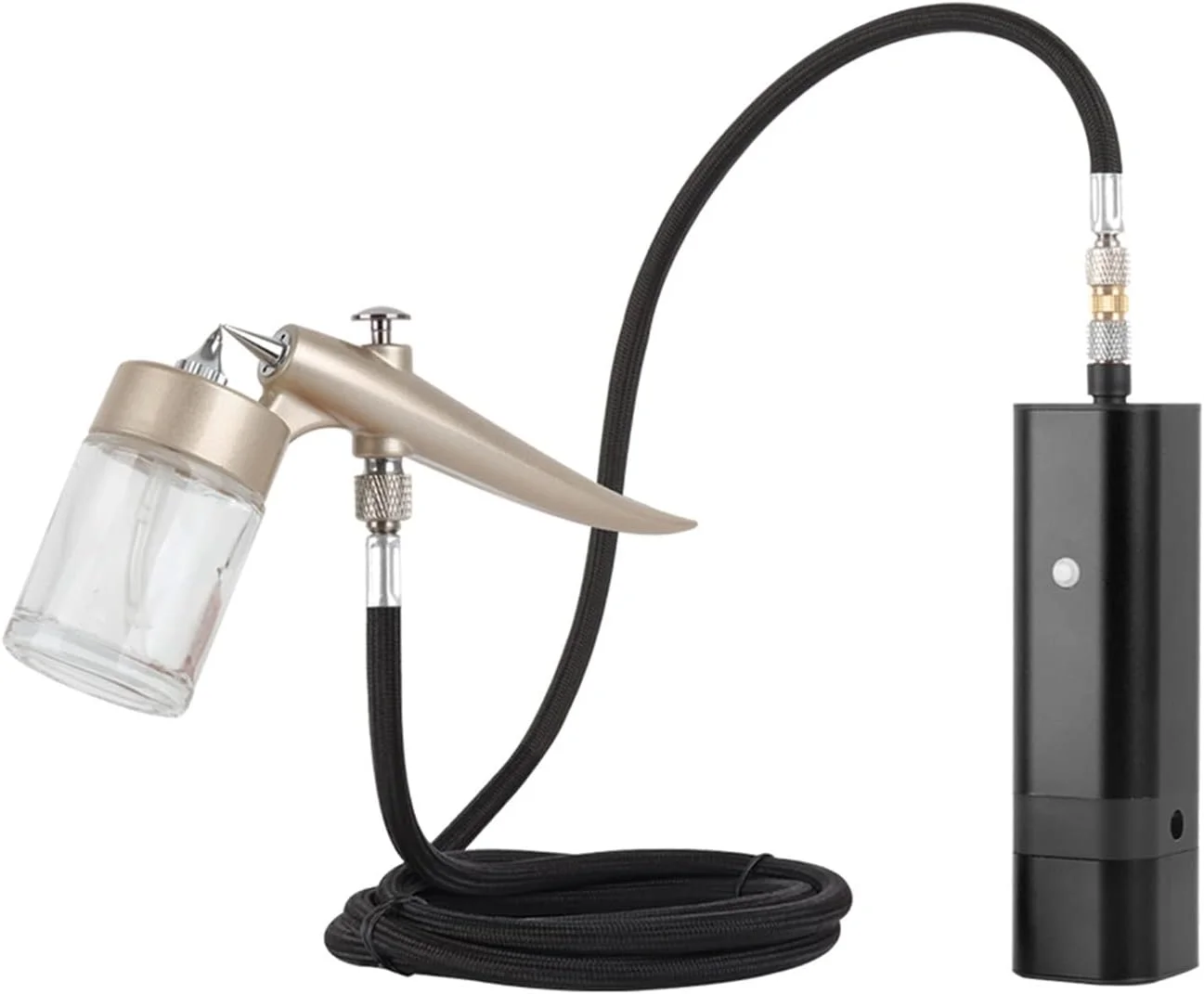 کیت ایربراش بی سیم طراحی شده برای هنر، نقاشی، آرایش، ناخن، زیبایی، خالکوبی های موقت، تزئین کیک، مدل، ابزار اسپری هنرمند (Tm80s D Black)