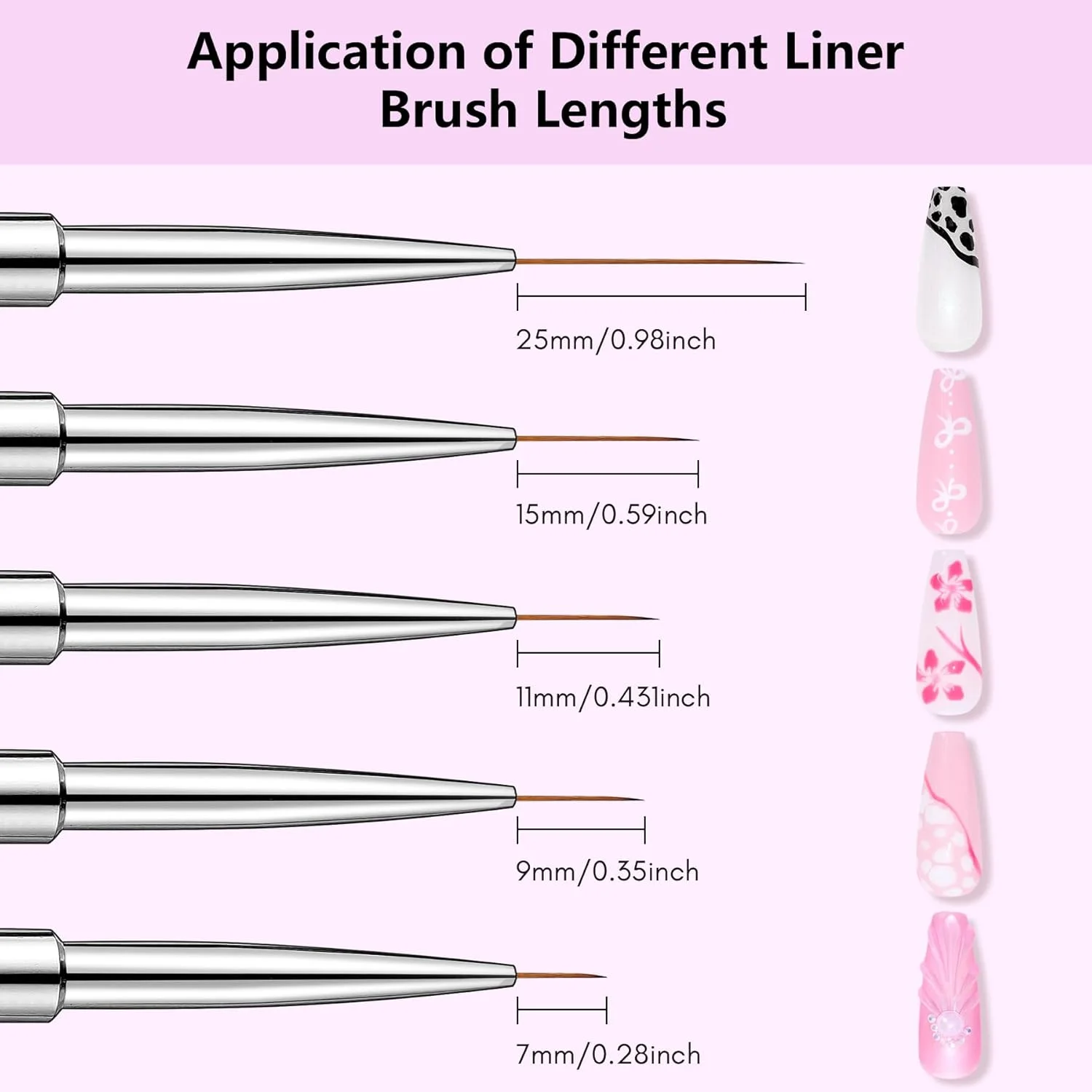 ست قلمو طراحی ناخن Makartt: 5 عدد قلمو خطی 7/9/11/15/25 میلی متری، قلمو طراحی ناخن نازک با درپوش، قلمو لاک ناخن برای ژل بیلدر، ابزار نوک فرانسوی ژل سه بعدی، نقاشی ناخن ست قلمو طراحی ناخن Makartt: 5 عدد قلمو خطی 7/9/11/15/25 میلی متری، قلمو طراحی ناخن نازک با درپوش، قلمو لاک ناخن برای ژل بیلدر، ابزار نوک فرانسوی ژل سه بعدی، نقاشی ناخن