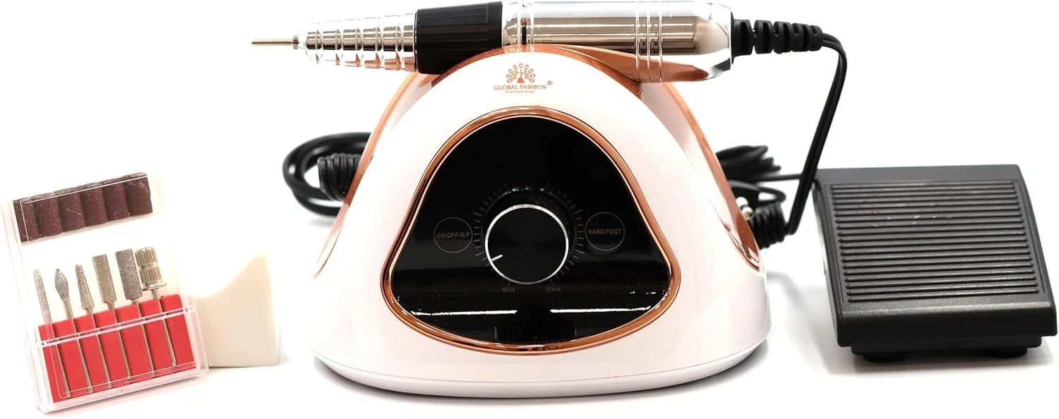 ست سوهان برقی ناخن حرفه ای گلوبال فشن مدل M15 – 68 وات، سرعت بالا 45000 دور در دقیقه، سرعت متغیر، صدای کم، محافظت در برابر اضافه بار، سبک وزن برای مانیکور و پدیکور ژل، اکریلیک و پلی ژل (سفید) ست سوهان برقی ناخن حرفه ای گلوبال فشن مدل M15 – 68 وات، سرعت بالا 45000 دور در دقیقه، سرعت متغیر، صدای کم، محافظت در برابر اضافه بار، سبک وزن برای مانیکور و پدیکور ژل، اکریلیک و پلی ژل (سفید)