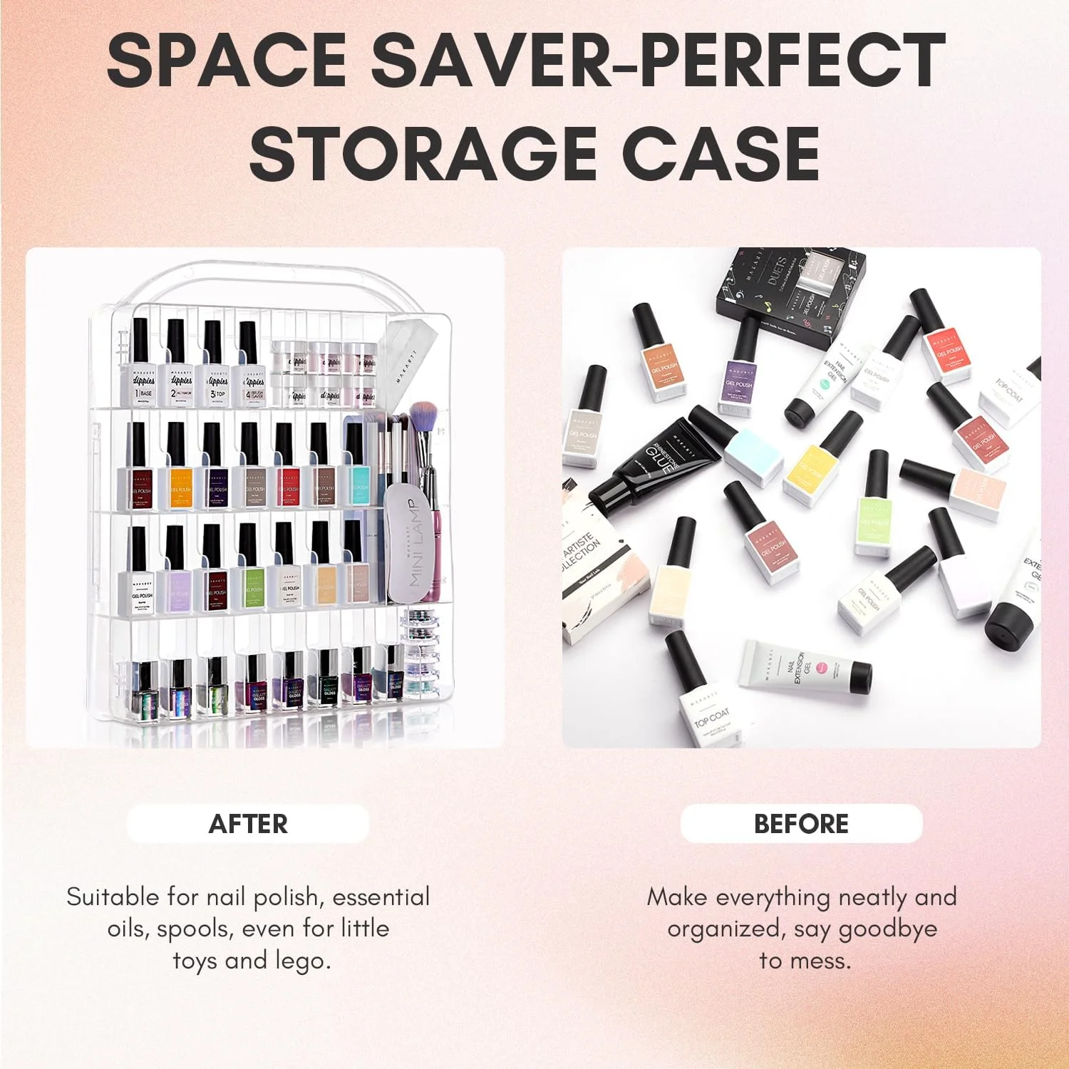 کیف نگهدارنده لاک ناخن ماکارت (مناسب برای ۶۰ لاک با محفظه بزرگ) - نگهدارنده حرفه ای لاک ناخن برای ۶۰ بطری با محفظه جداگانه بزرگ برای ابزار کیف نگهدارنده لاک ناخن ماکارت (مناسب برای ۶۰ لاک با محفظه بزرگ) - نگهدارنده حرفه ای لاک ناخن برای ۶۰ بطری با محفظه جداگانه بزرگ برای ابزار