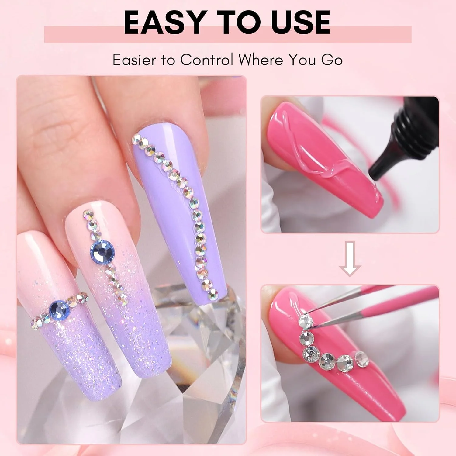 چسب نگین ناخن Makartt، چسب ژل فوق العاده قوی برای نگین، آویز و جواهرات طراحی سه بعدی، برای کریستال، مروارید، الماس، نیاز به UV/LED، استفاده آسان، 15 میلی لیتر چسب نگین ناخن Makartt، چسب ژل فوق العاده قوی برای نگین، آویز و جواهرات طراحی سه بعدی، برای کریستال، مروارید، الماس، نیاز به UV/LED، استفاده آسان، 15 میلی لیتر