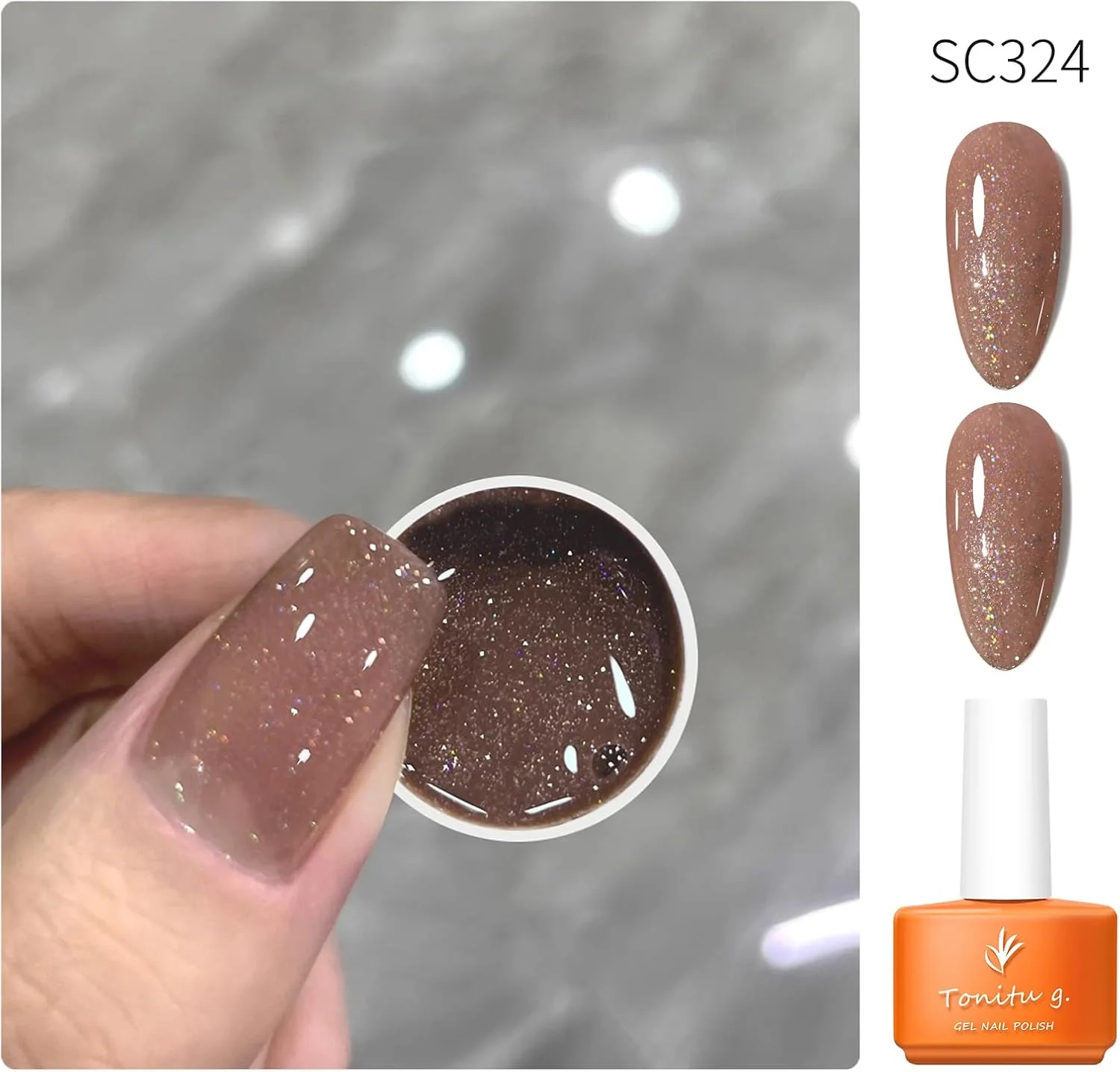 لاک ژل ناخن اکلیلی تونیتو جی مدل G، ۷ میلی لیتر، لاک ژل نیمه دائمی اکلیلی، لاک براق یو وی برای لاک پایه مانیکور (SC324) لاک ژل ناخن اکلیلی تونیتو جی مدل G، ۷ میلی لیتر، لاک ژل نیمه دائمی اکلیلی، لاک براق یو وی برای لاک پایه مانیکور (SC324)