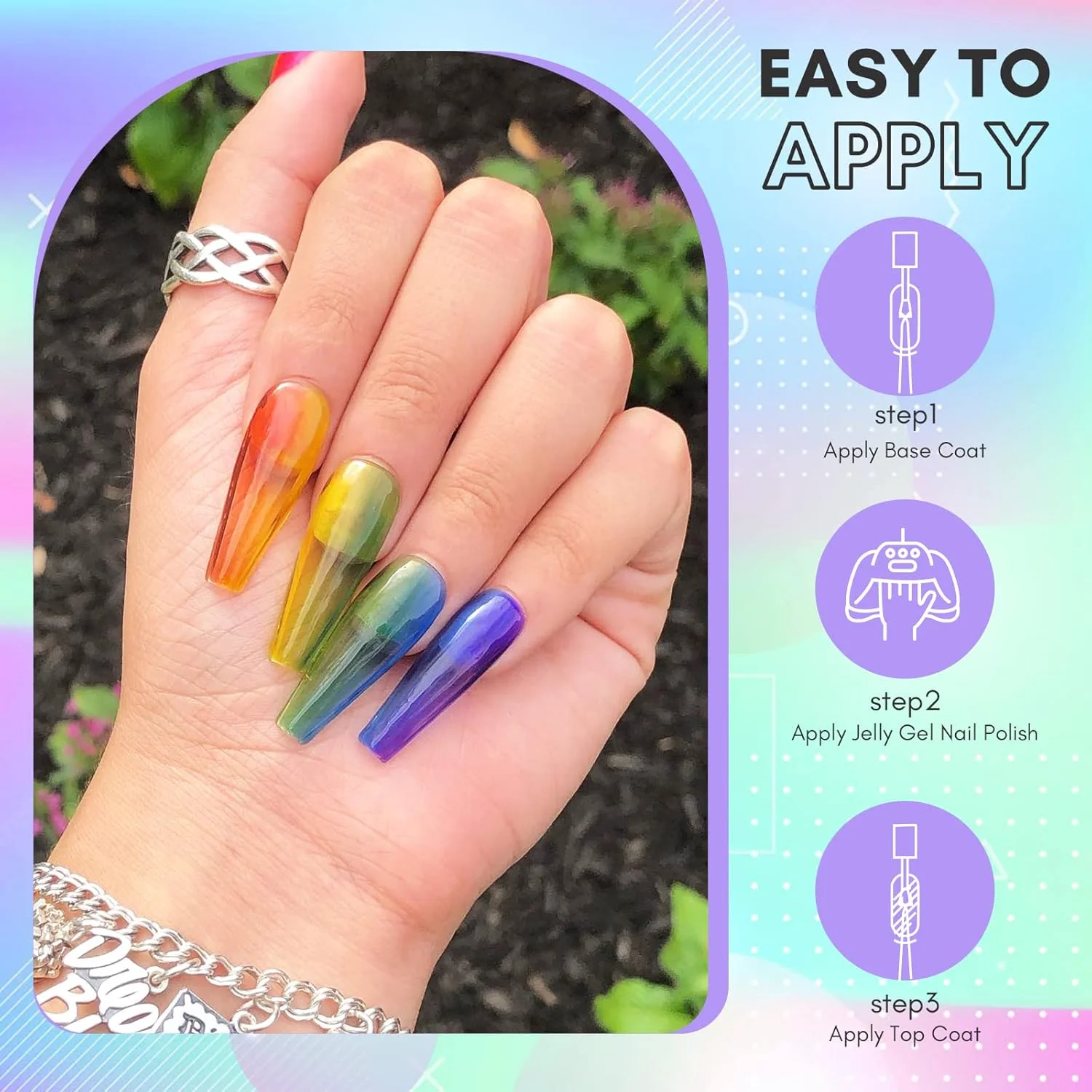 لاک ژل ناخن ماکارت، ست 6 رنگ لاک ژل ناخن صورتی آبی سبز پاستیلی رنگین کمانی بهاری ژله ای 8 میلی لیتر، مناسب طراحی ناخن، مانیکور سالنی و هدیه لاک ژل ناخن ماکارت، ست 6 رنگ لاک ژل ناخن صورتی آبی سبز پاستیلی رنگین کمانی بهاری ژله ای 8 میلی لیتر، مناسب طراحی ناخن، مانیکور سالنی و هدیه