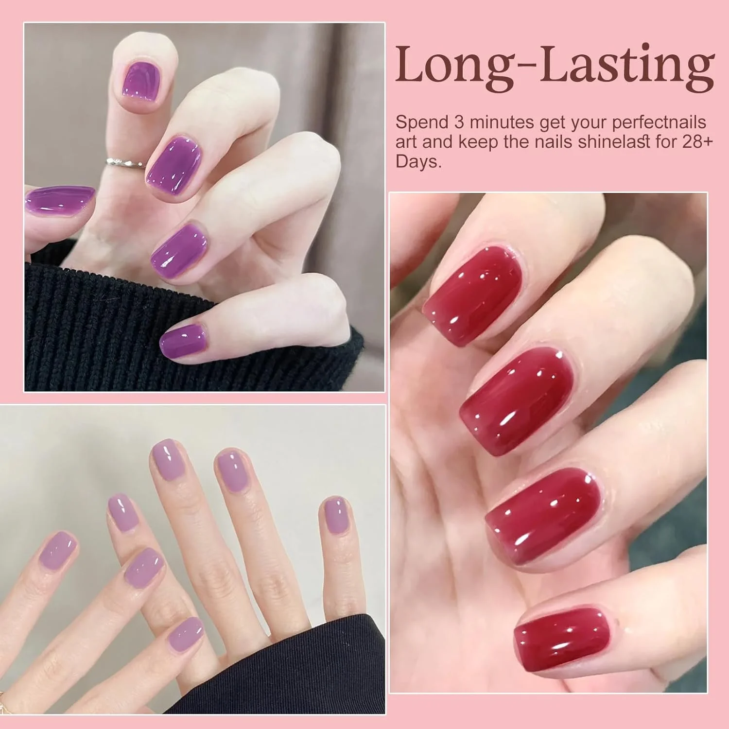 ست لاک ژل نیمه دائم تونی تو جی، 6 رنگ، رنگ های ژله ای، صورتی کالباسی ملایم، کیت طراحی ناخن شفاف شیری، لاک ژل یو وی ال ای دی، مناسب برای طراحی ناخن در خانه و سالن (مه ارغوانی) ست لاک ژل نیمه دائم تونی تو جی، 6 رنگ، رنگ های ژله ای، صورتی کالباسی ملایم، کیت طراحی ناخن شفاف شیری، لاک ژل یو وی ال ای دی، مناسب برای طراحی ناخن در خانه و سالن (مه ارغوانی)