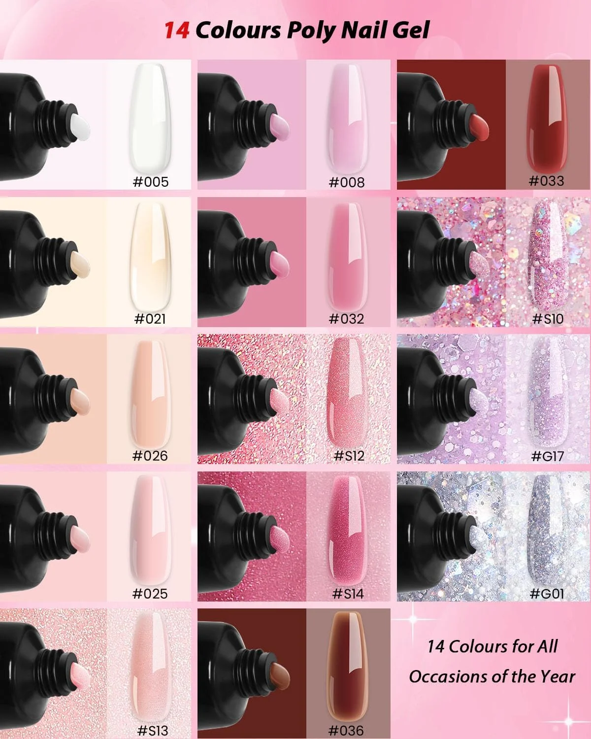 کیت ژل پولی ناخن PHOENIXY، ست ژل پولی ناخن 14 رنگ 15 میلی لیتری، ژل سازنده ناخن صورتی هلویی شفاف، ست هدیه پایه ژل اکستنشن ناخن برای زنان کیت ژل پولی ناخن PHOENIXY، ست ژل پولی ناخن 14 رنگ 15 میلی لیتری، ژل سازنده ناخن صورتی هلویی شفاف، ست هدیه پایه ژل اکستنشن ناخن برای زنان