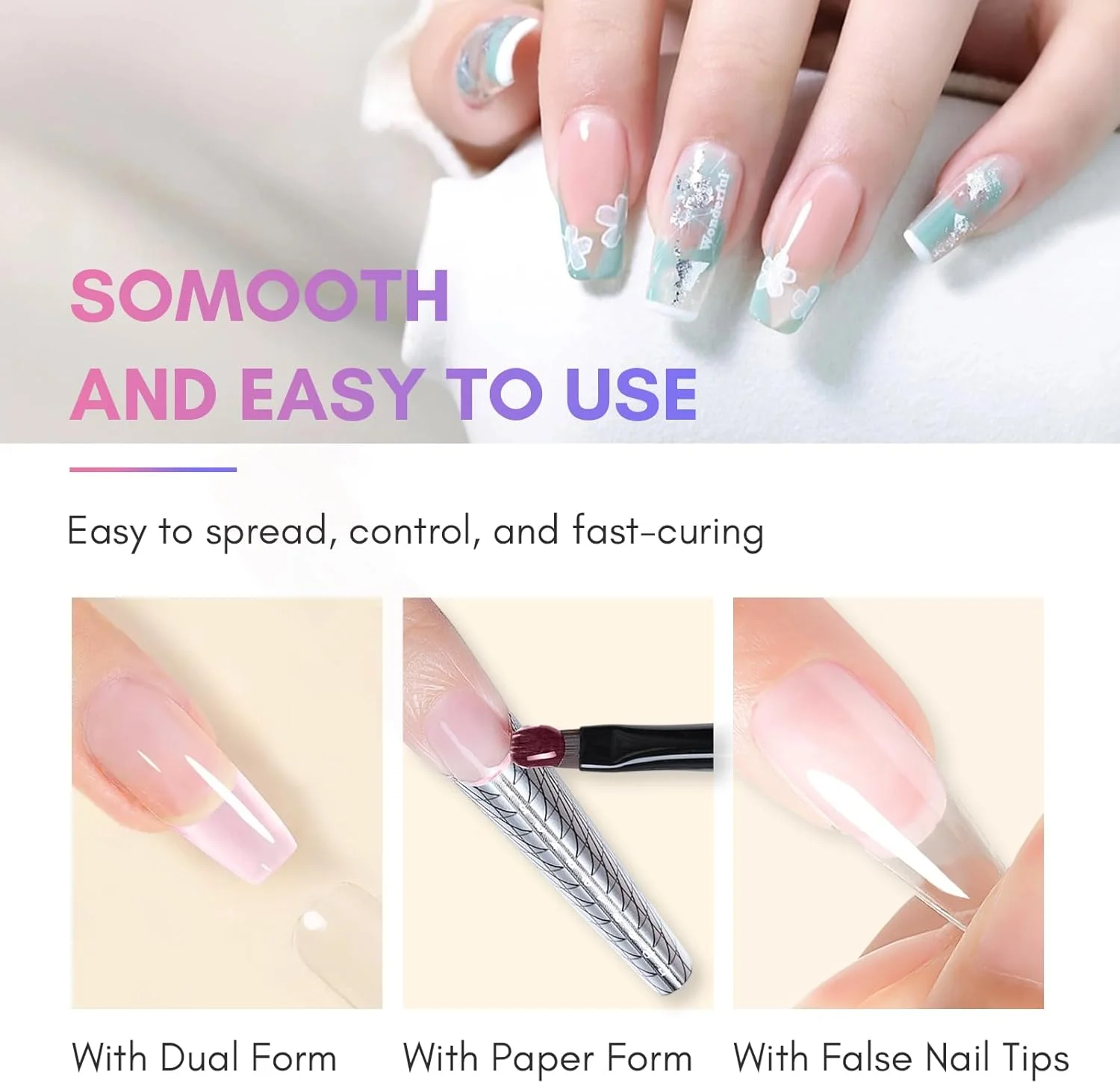 ست آغازین ژل اکستنشن ناخن پلی ماکارت - 50 میلی لیتر ژل سازنده پلی ناخن اکریلیک، ژل اکستندر برای ناخن های ژلی برای اکستنشن ناخن، تقویت ناخن، دکوراسیون هنر ناخن، شفاف + رگه ای از سفید ست آغازین ژل اکستنشن ناخن پلی ماکارت - 50 میلی لیتر ژل سازنده پلی ناخن اکریلیک، ژل اکستندر برای ناخن های ژلی برای اکستنشن ناخن، تقویت ناخن، دکوراسیون هنر ناخن، شفاف + رگه ای از سفید