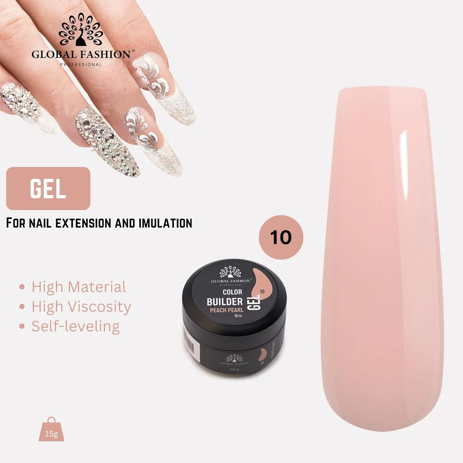 ژل بیلدر رنگی حرفه ای گلوبال فشن 15 گرمی با 13 رنگ: هنرمند ناخن درونی خود را با این ابزار مجسمه سازی و رنگ آمیزی ناخن همه کاره آزاد کنید (10 هلویی مرواریدی) ژل بیلدر رنگی حرفه ای گلوبال فشن 15 گرمی با 13 رنگ: هنرمند ناخن درونی خود را با این ابزار مجسمه سازی و رنگ آمیزی ناخن همه کاره آزاد کنید (10 هلویی مرواریدی)