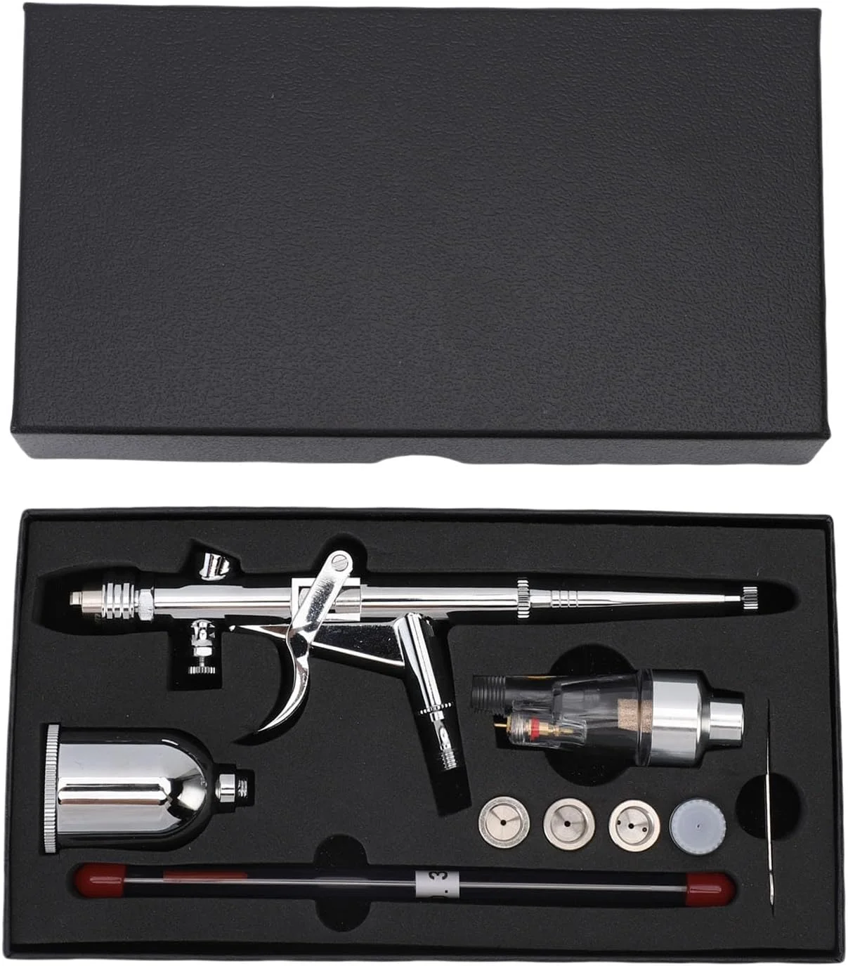 کیت ایربراش عمومی، ایربراش با نازل رهاسازی سریع 0.3 میلی‌متری، فنجان 15 سی‌سی، مناسب برای نقاشی، طراحی و لوازم هنری، قلم ایربراش دوال اکشن گرانشی برای هنر ناخن، نقاشی، آرایش و کیک