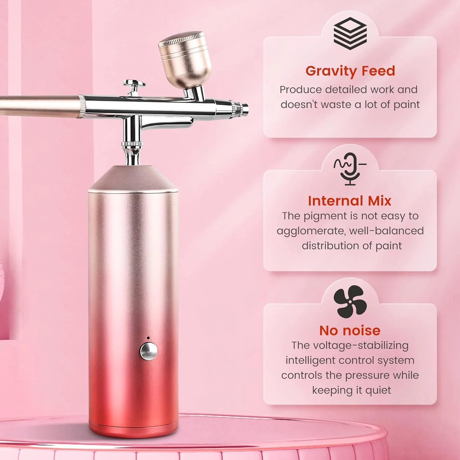 کیت ایربراش شارژی، تفنگ ایربراش کوچک قابل حمل با 2 مخزن، ابزار نانو اسپری با کمپرسور برای آرایش، تزئین، رنگ آمیزی مدل، طراحی ناخن، هنر و خالکوبی