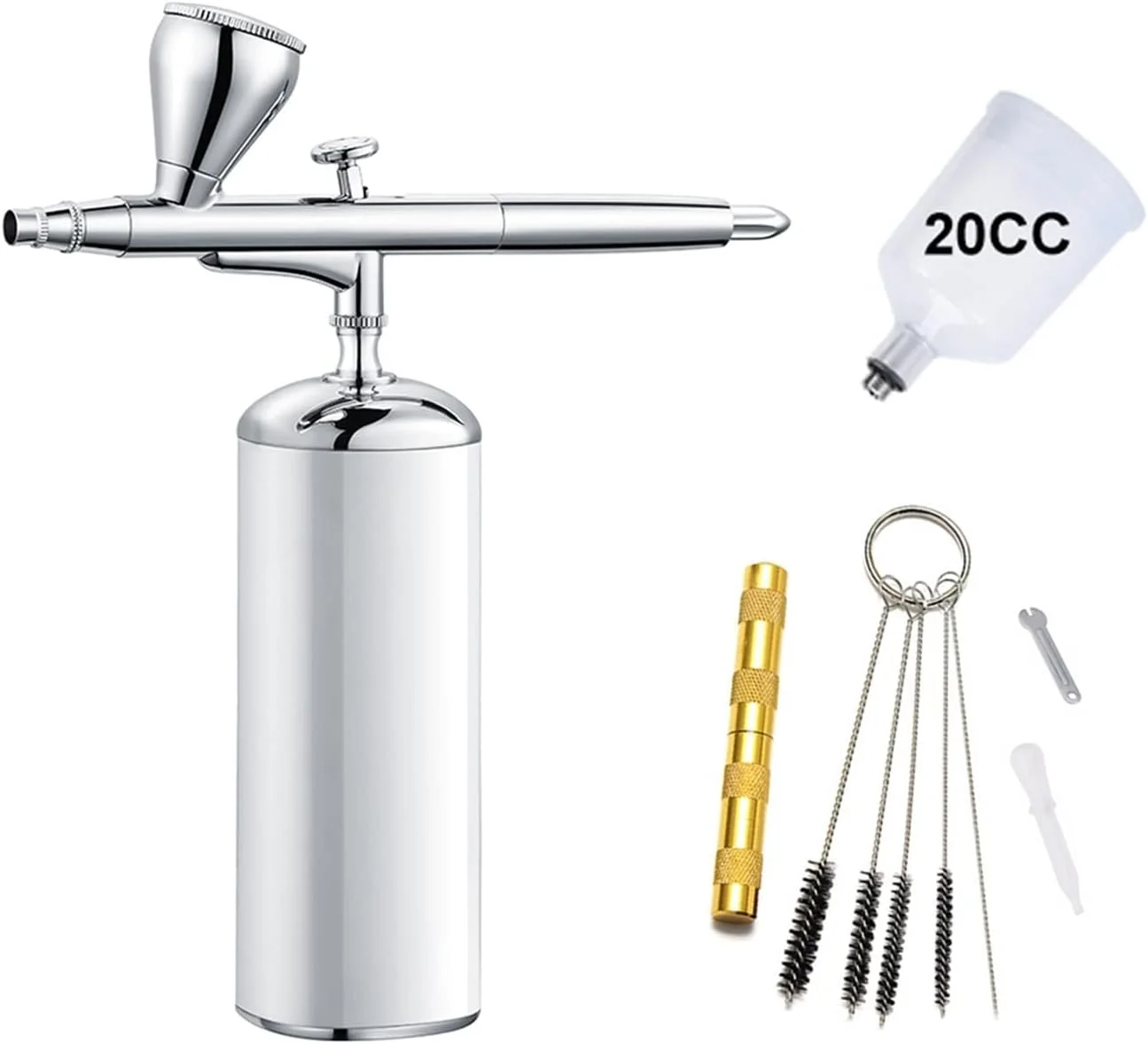 ست ایربراش اسپری، کیت حرفه ای ایر براش برای آرایش صورت، قلم شارژی USB برای اسپا پوست، هنر، مانیکور ناخن، مناسب برای استفاده خانگی و تعمیرات خودرو، کیت نقاشی (سفید)